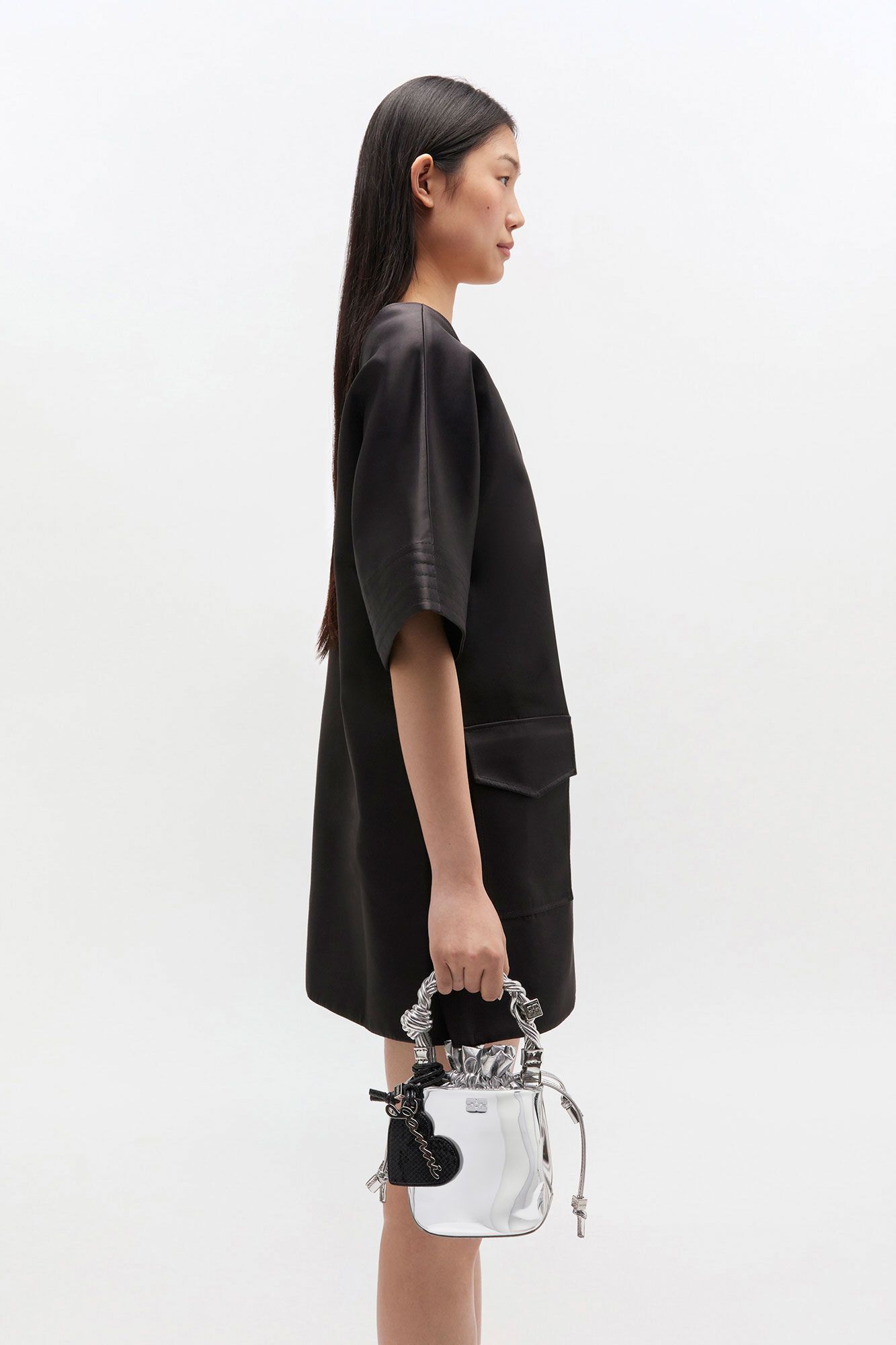 Ganni os11x0326 Size: OS / Mini Bou Bucket Bag in Silver Size ONE SIZE - 4 Thumbnail