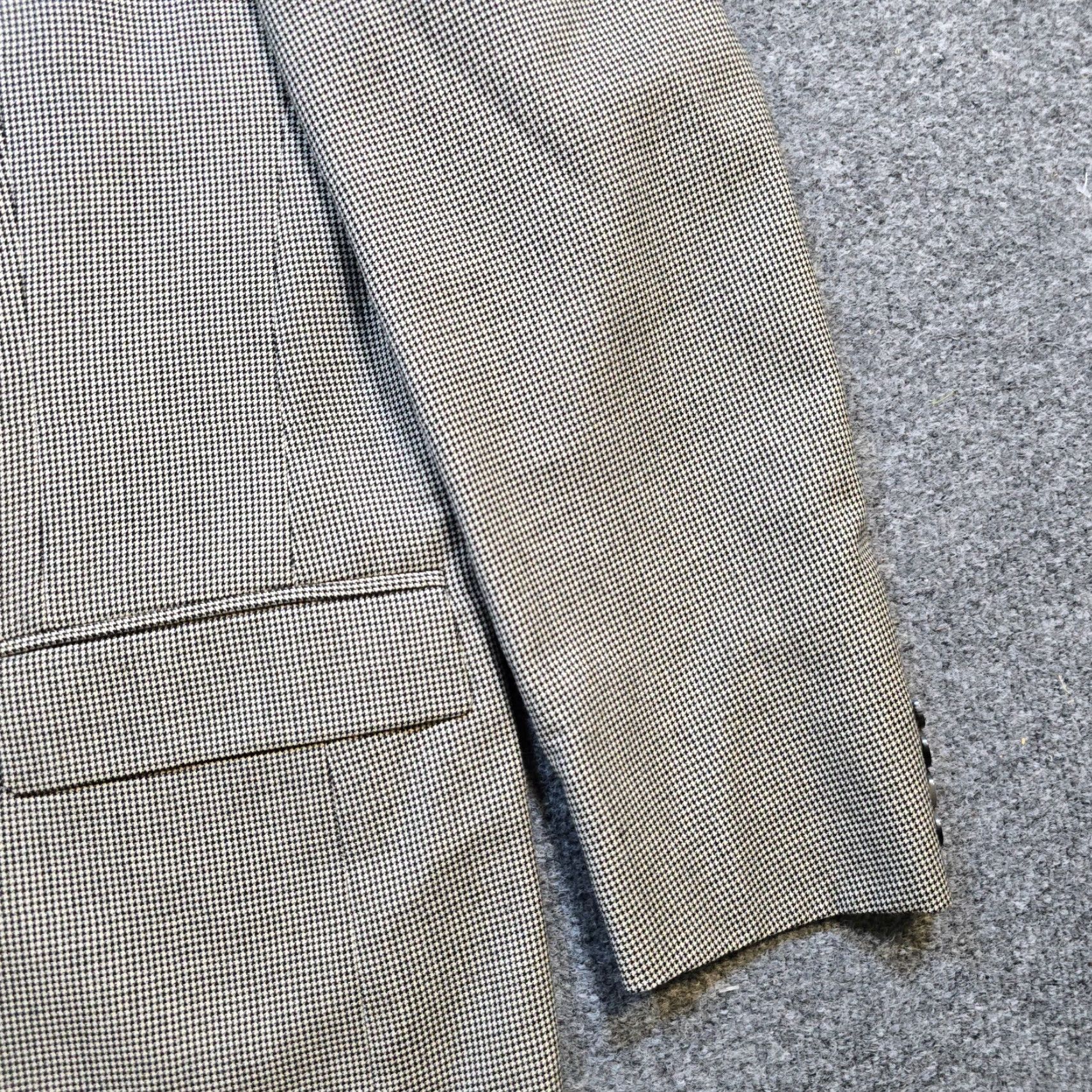 Brooks Brothers VINTAGE Brooks Brothers Blazer Mens Black 41 Wool Cashmere Houndstooth Sport Coat Jacket Plaid Wool Button Classic fit Men's Blazer 90s Size 42R - 3 Thumbnail