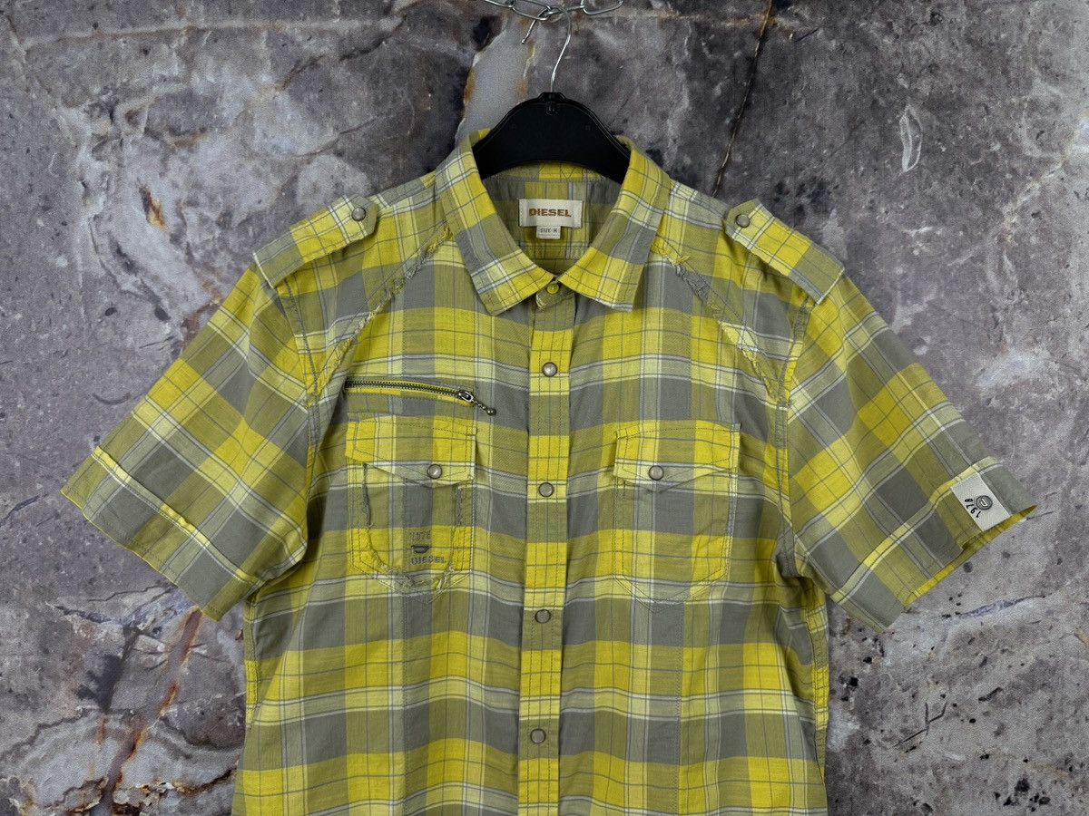 Diesel Diesel Yellow Gray Plaid Short Sleeve Shirt Button Up Casual Size US M / EU 48-50 / 2 - 3 Thumbnail