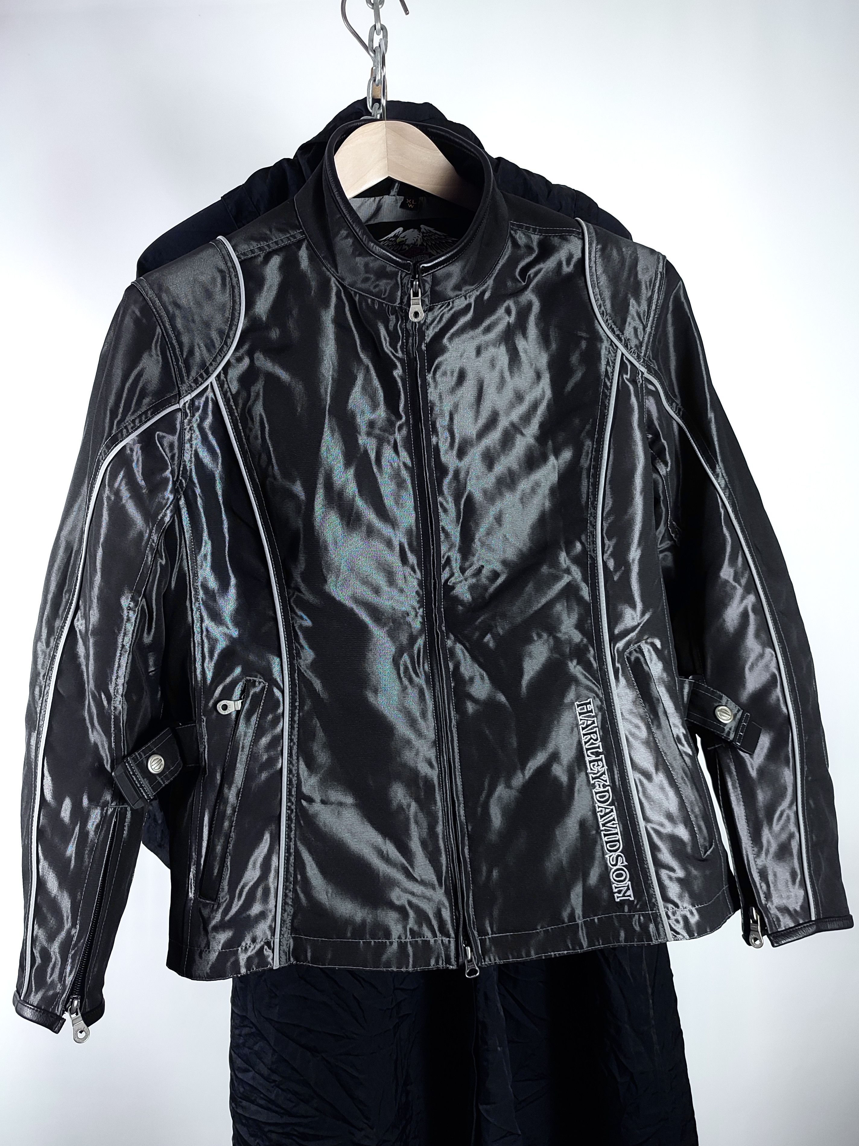 Harley Davidson Vintage Harley Davidson Reflective Nylon Biker Jacket Size US L / EU 52-54 / 3 - 6 Thumbnail