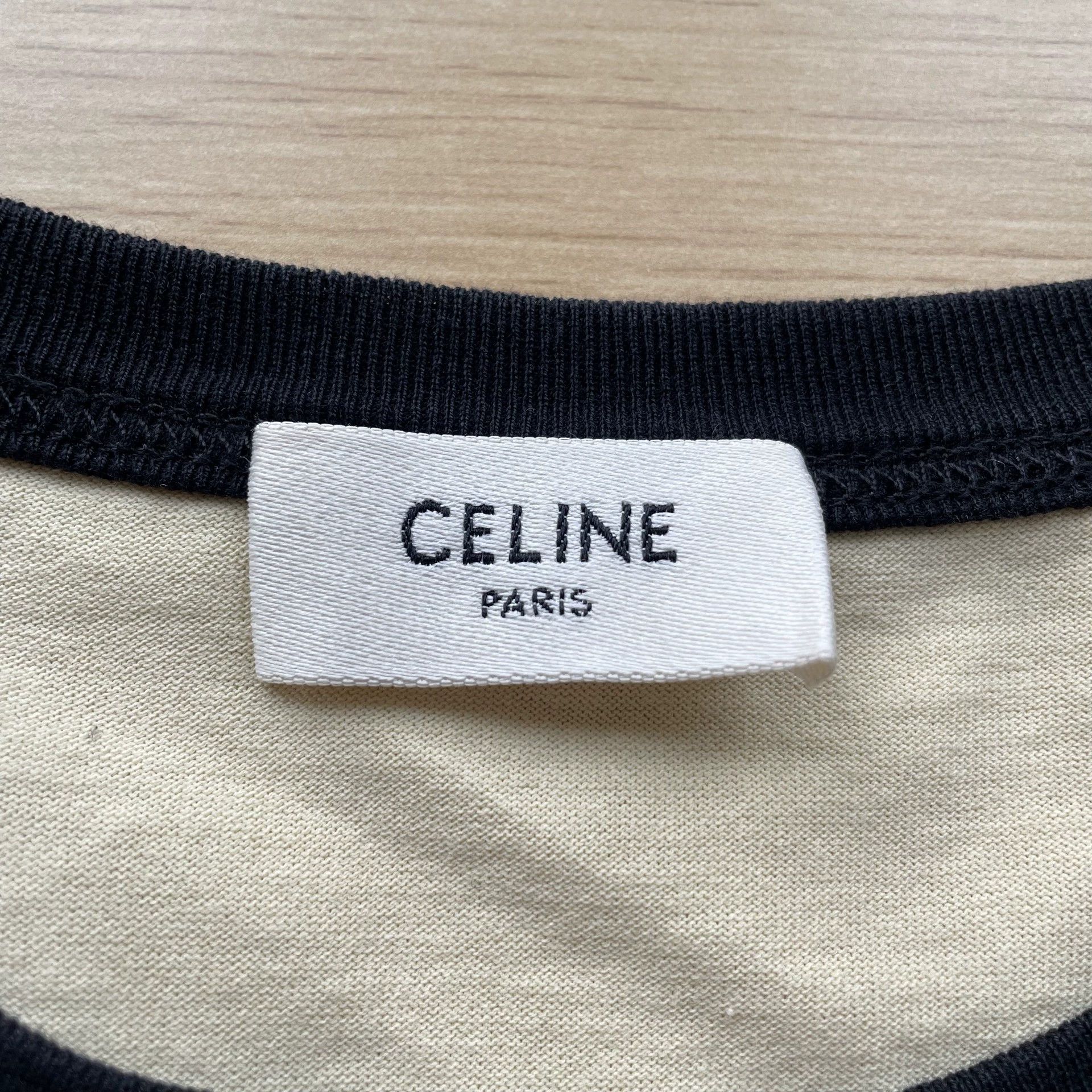 Celine CELINE Womens Contrast Logo Print Yellow S Tee 99N Size S / US 4 / IT 40 - 4 Thumbnail