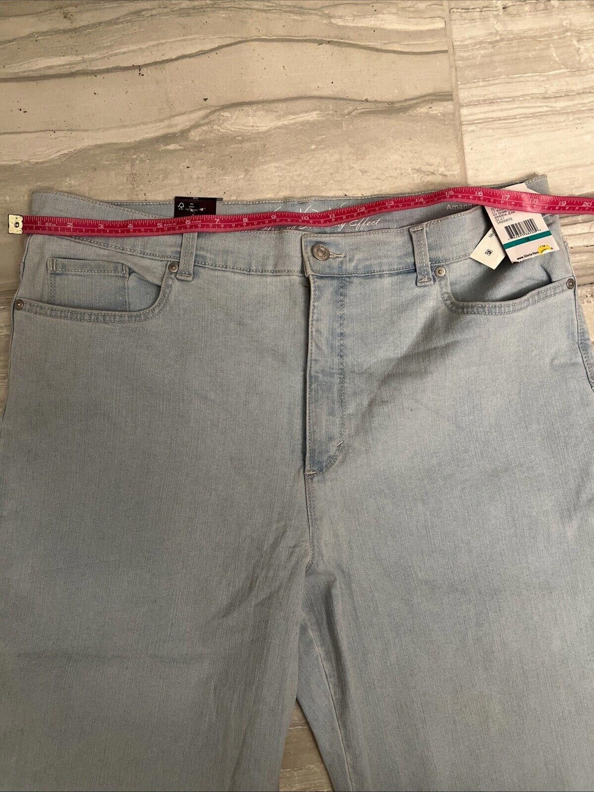 Designer Gloria Vanderbilt Women 18 Blue Crop Capri Pants Size 40" / US 18 - 4 Thumbnail