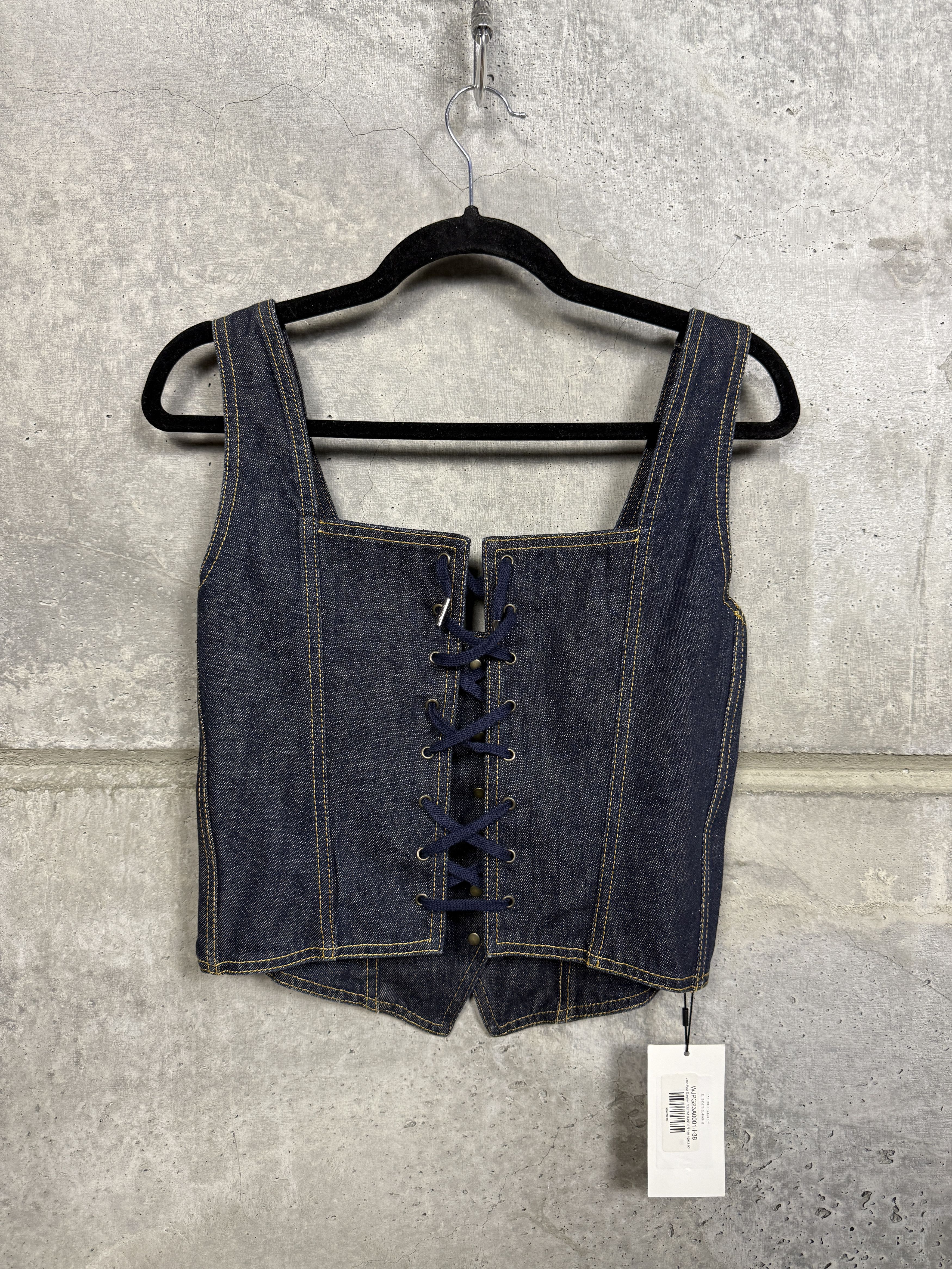 Jean Paul Gaultier $912 Jean Paul Gaultier Denim Bustier Size XS / US 0-2 / IT 36-38 - 7 Thumbnail