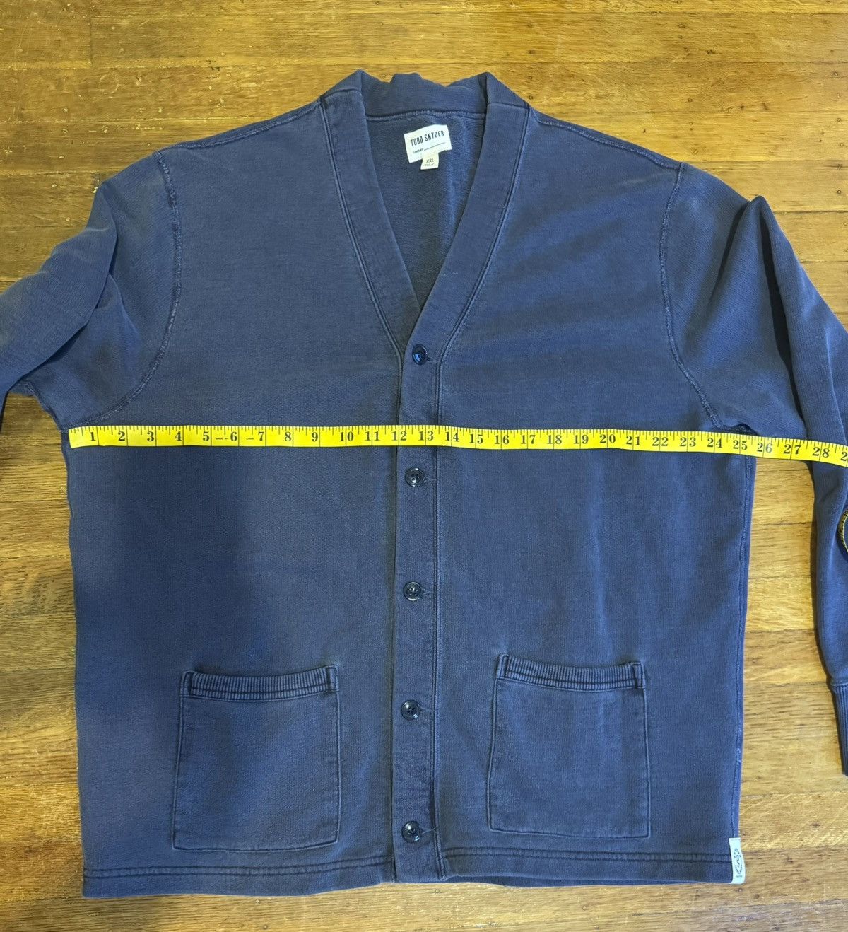 Todd Snyder Todd Snyder The Garmet Dyed Blue Cardigan Sweatshirt, NEW Size US XXL / EU 58 / 5 - 8 Thumbnail