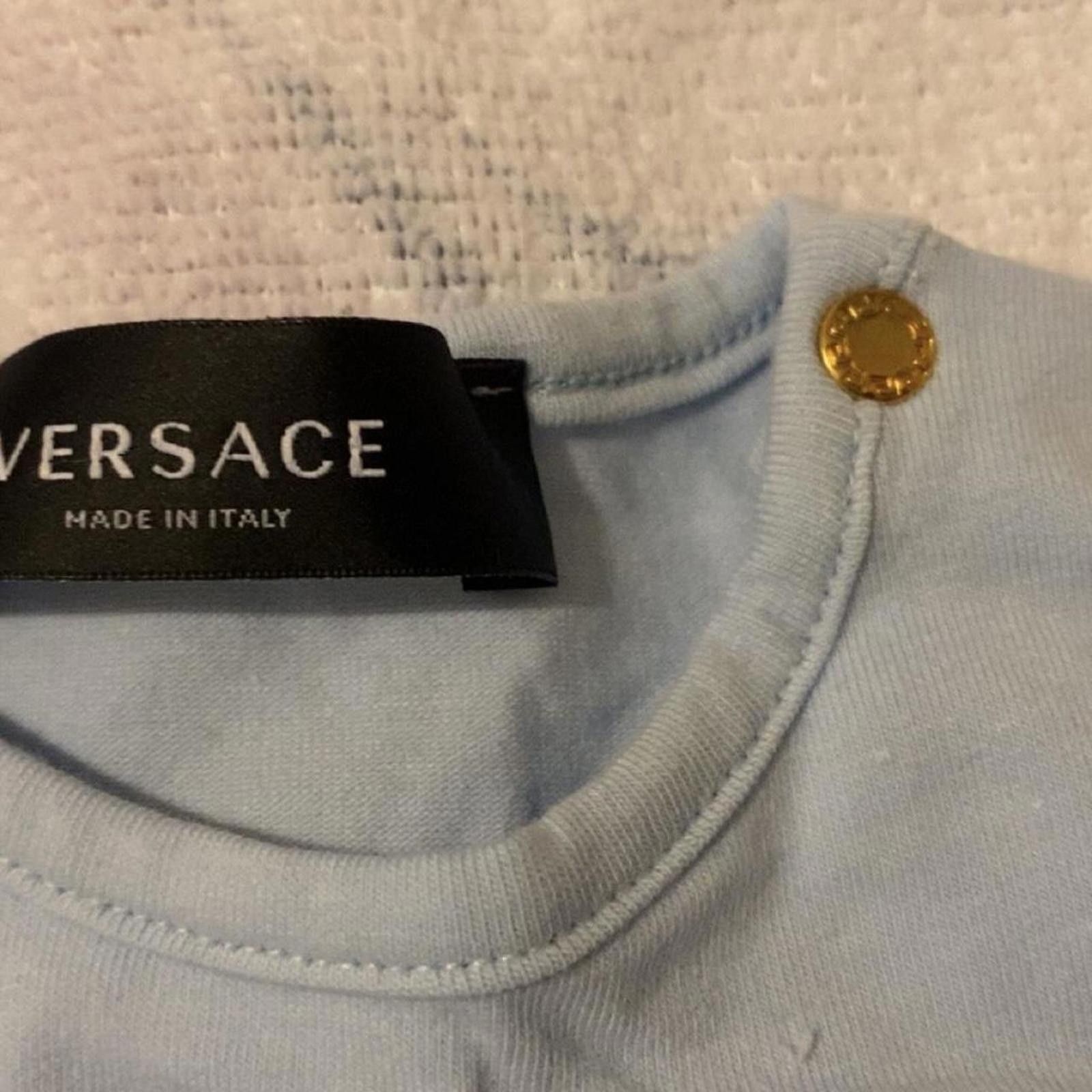 Versace Versace Baby Bodysuit babysuit Light Blue Size 12M Size ONE SIZE - 2 Thumbnail