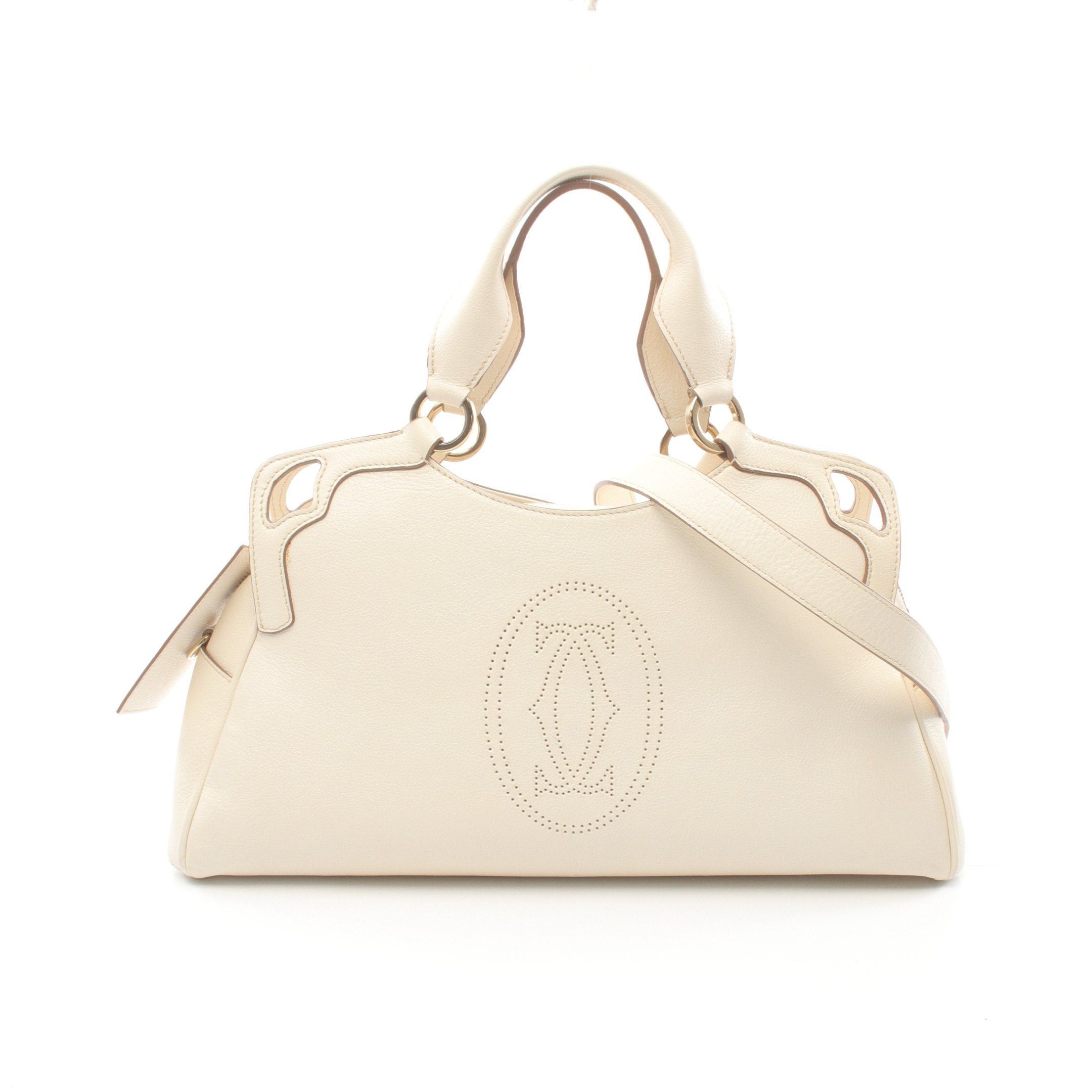 Cartier Cartier Marcello De Cartier Handbag Leather Off White Size ONE SIZE - 1 Thumbnail