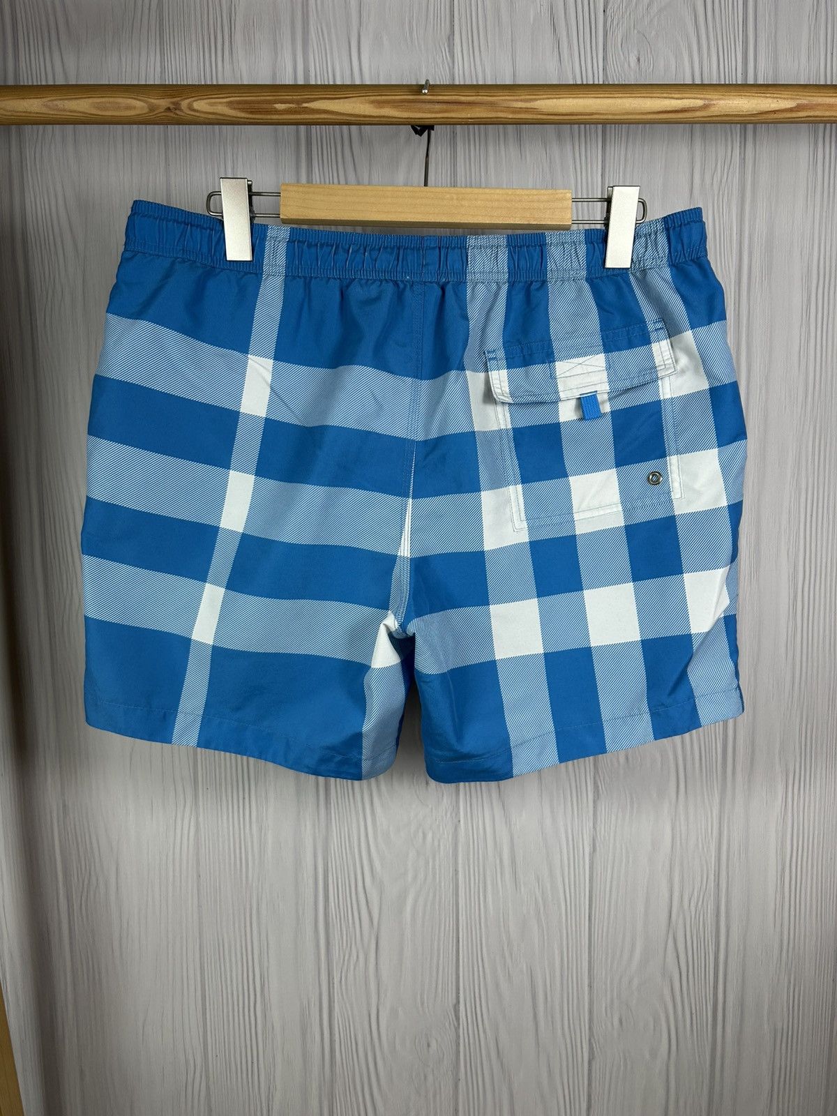 Burberry Burberry Blue Exaggereted Check Pattern Swim Shorts Size L Size US 34 / EU 50 - 8 Thumbnail