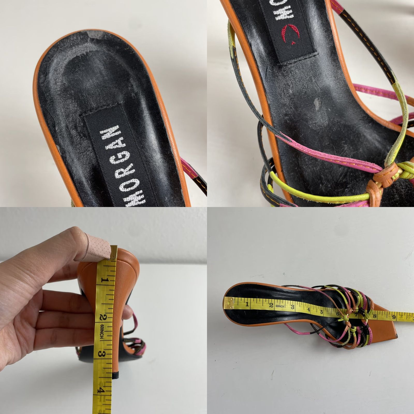 Morgan De Toi VINTAGE Morgan De Toi Heels Orange Strappy Open Square Toe Stiletto 5.5 35 Womens Shoes Mens? Size US 6 / IT 36 - 8 Thumbnail