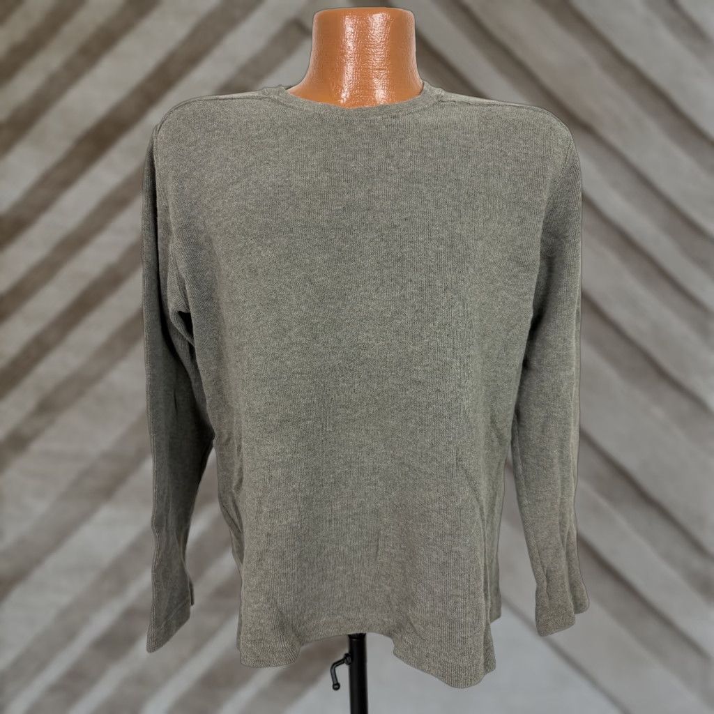 Banana Republic VINTAGE Banana Republic Men M Medium Gray Cotton Heavyweight Crew Neck Knit T-Shirt 90s Y2K Minimal Hipster Preppy Solid Shirt Size US M / EU 48-50 / 2 - 1 Thumbnail
