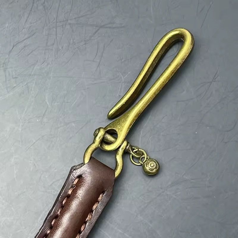 Genuine Leather × Handmade Classic Punk Style Genuine Leather Biker Wallet Chain Size ONE SIZE - 3 Thumbnail