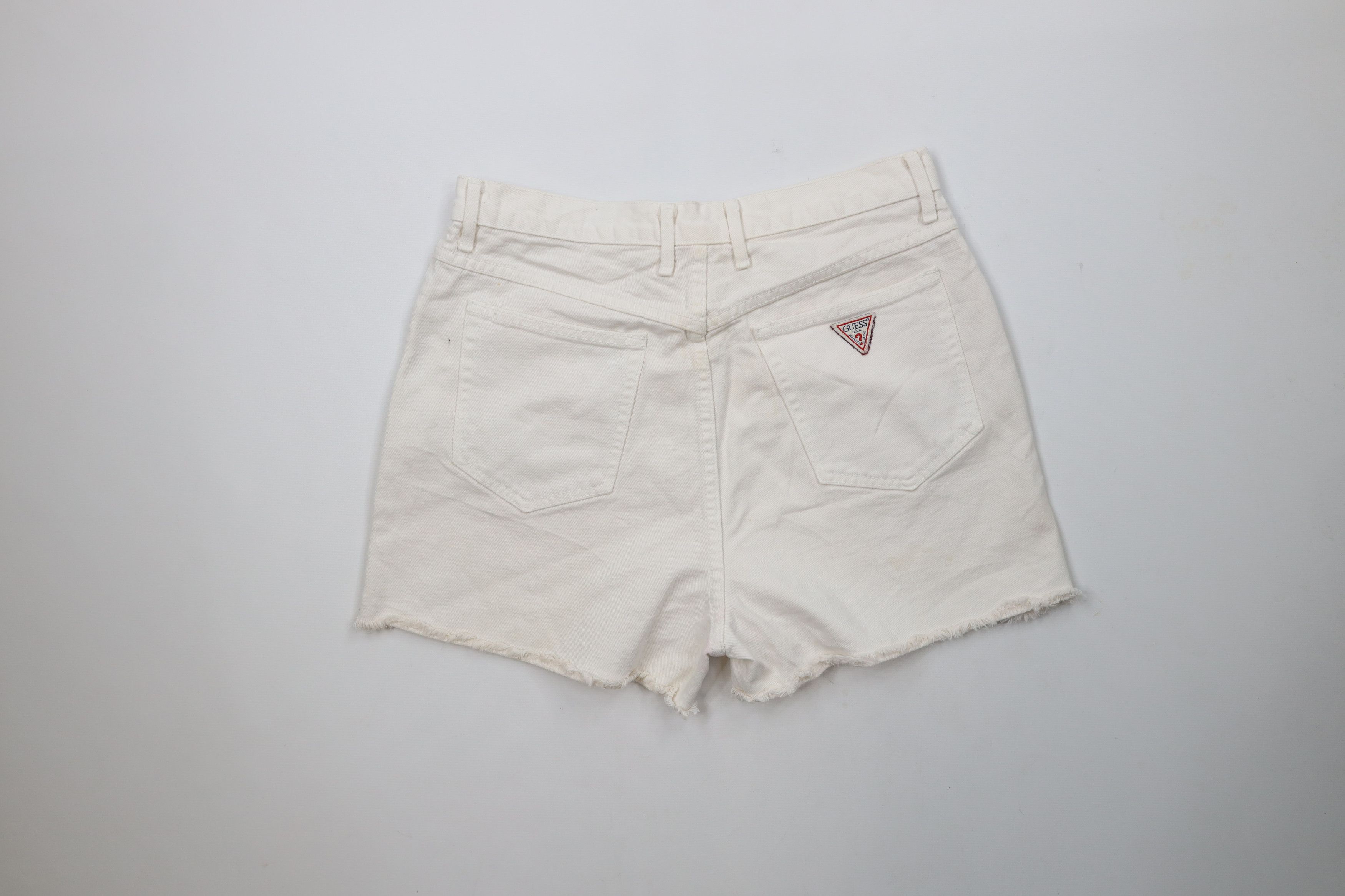 Guess × Vintage Vintage 90s Guess Spell Out Cut Off Denim Jean Shorts USA Size 32" / US 10 / IT 46 - 9 Thumbnail