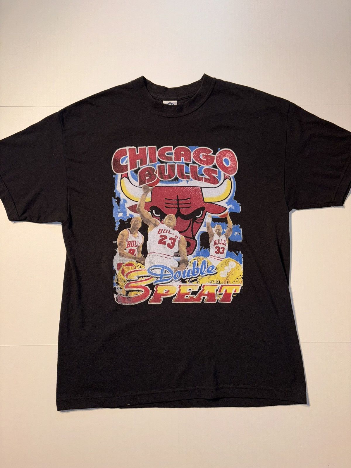 Rap Tees Chicago Bulls Double 3 Peat Jordan Pippen Rap Tee Reprint XL Size US XL / EU 56 / 4 - 1 Thumbnail