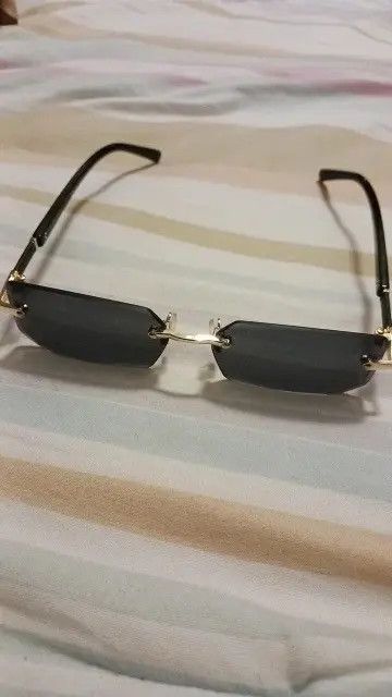 Electric Visual Black Lens Rimless Square Sunglasses Size ONE SIZE - 4 Thumbnail