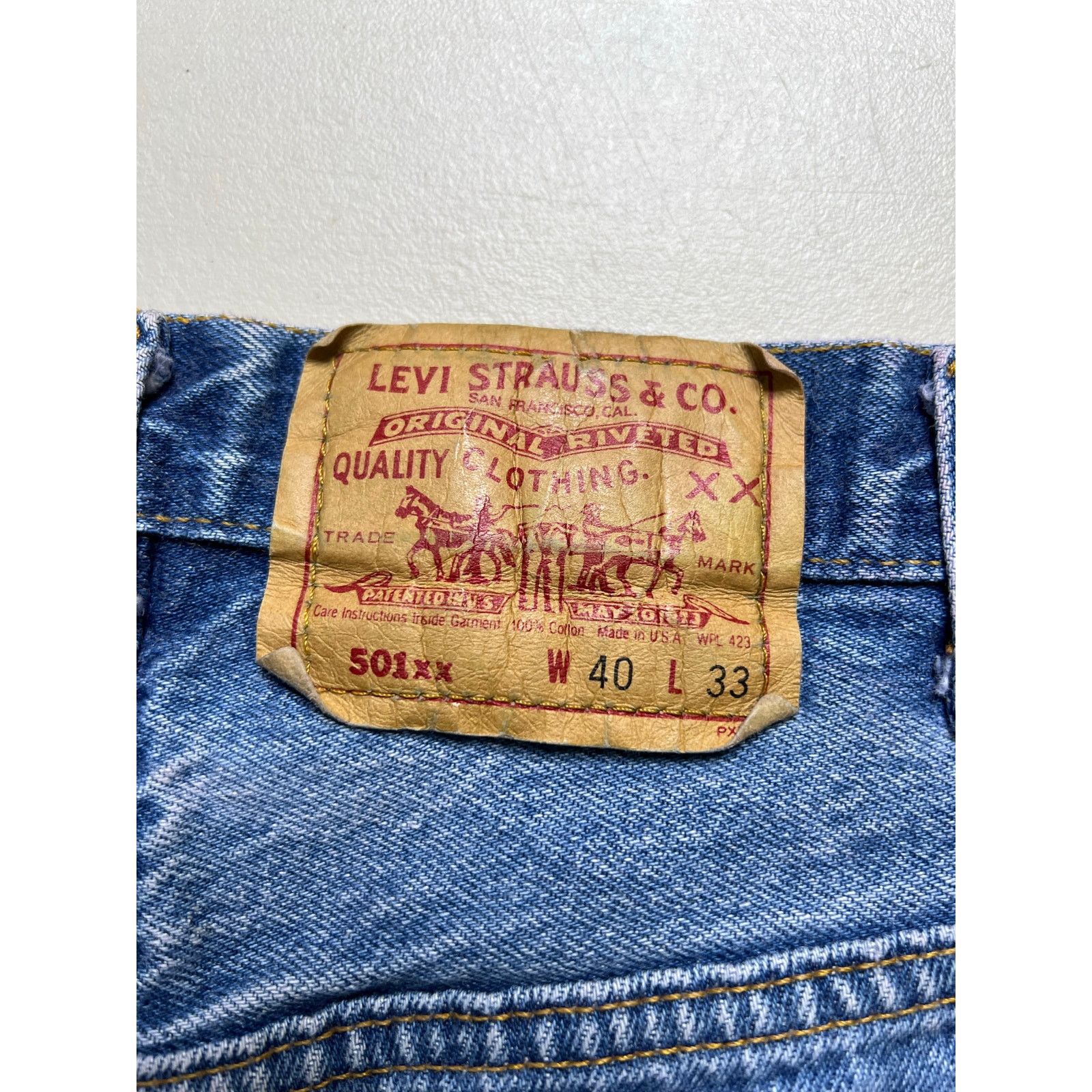 Levi's Vintage Levi’s 501xx Denim Jeans Button USA 40x33 dark Wash Size US 40 / EU 56 - 9 Thumbnail