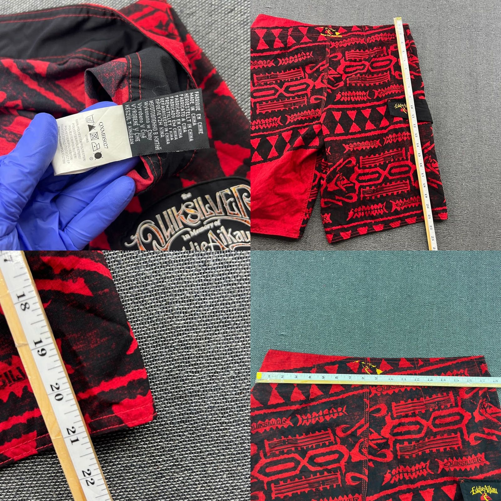 Quiksilver VINTAGE Quiksilver Mens Board Shorts Size 32 Eddie Aikau Red Black Drawstring Size US 32 / EU 48 - 8 Thumbnail