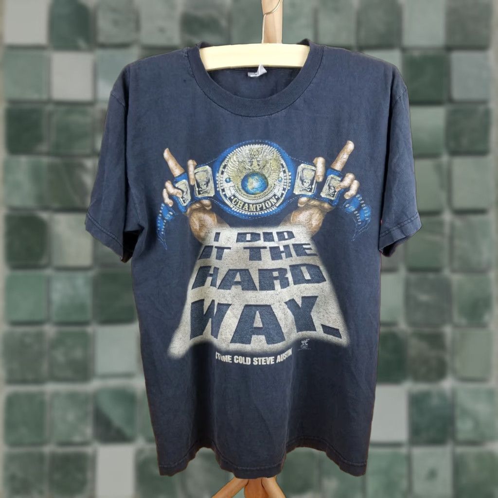Vintage VINTAGE 90' STONE COLD STEVE AUSTIN WWF WRESTLING BLACK T-SHIRT SZ LARGE T-Shirt Mens 90s Wresting Stone Cold Steve Austin Black Shirt Size US L / EU 52-54 / 3 - 1 Thumbnail