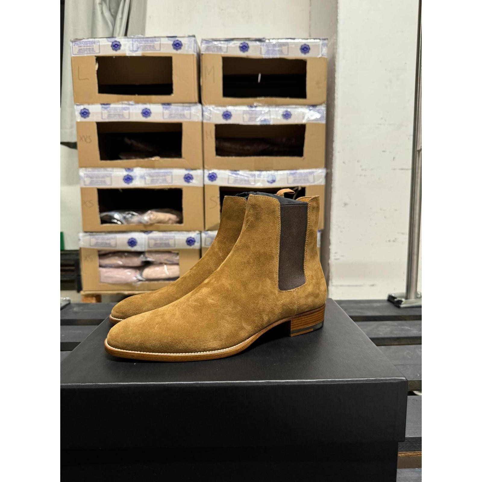 Saint Laurent Paris o1alsimx924 375680 Suede Chelsea Boots in Brown Size US 7.5 / EU 40-41 - 2 Thumbnail