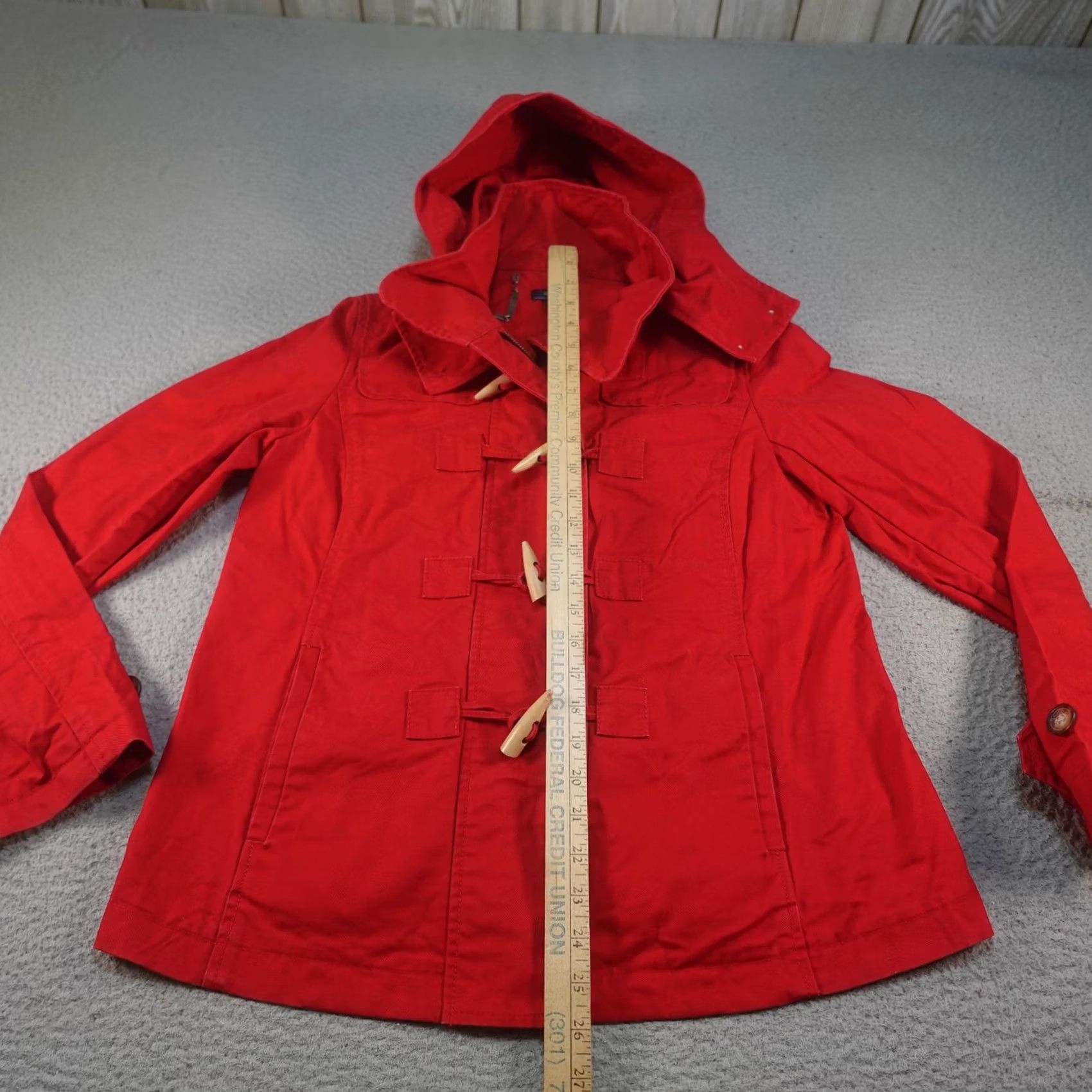 Nautica Nautica Coat Womens M Red Hooded Parka Short Coat Zip Pockets Casual Travel Fall Spring Womens Size M / US 6-8 / IT 42-44 - 7 Thumbnail