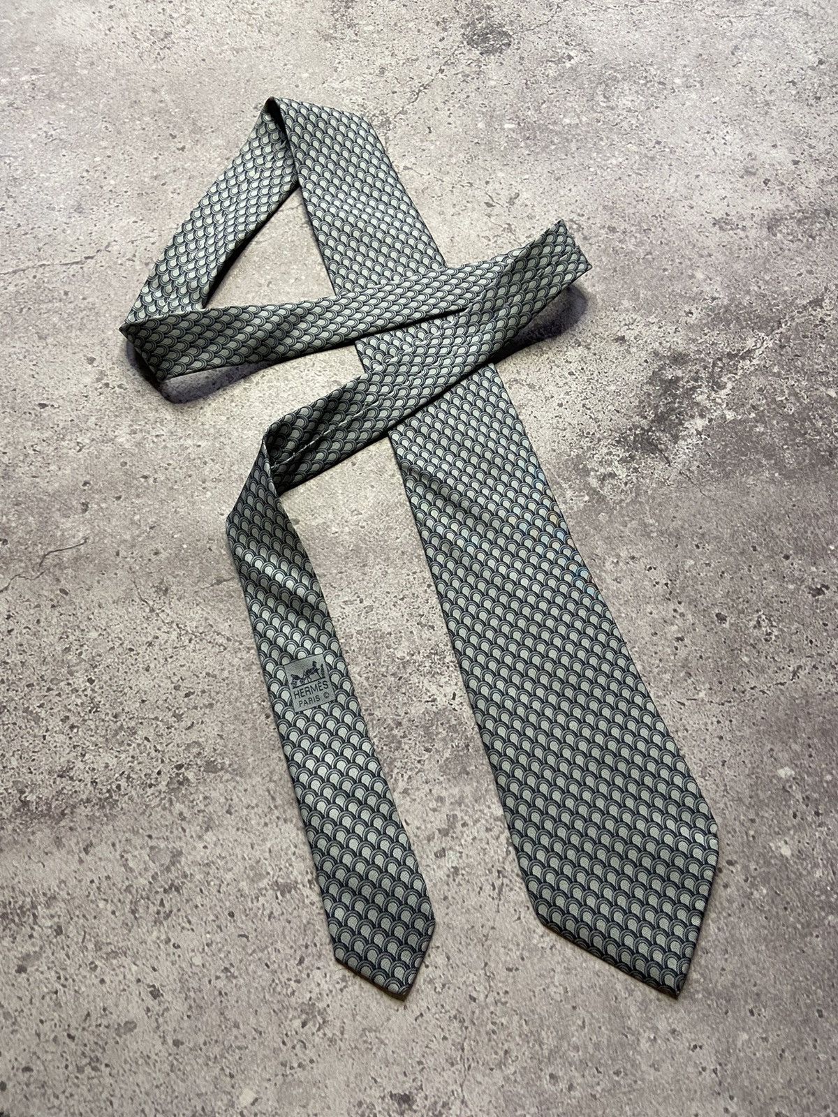 Hermes HERMES Paris 100% Silk Men Tie Made in France Size ONE SIZE - 2 Thumbnail