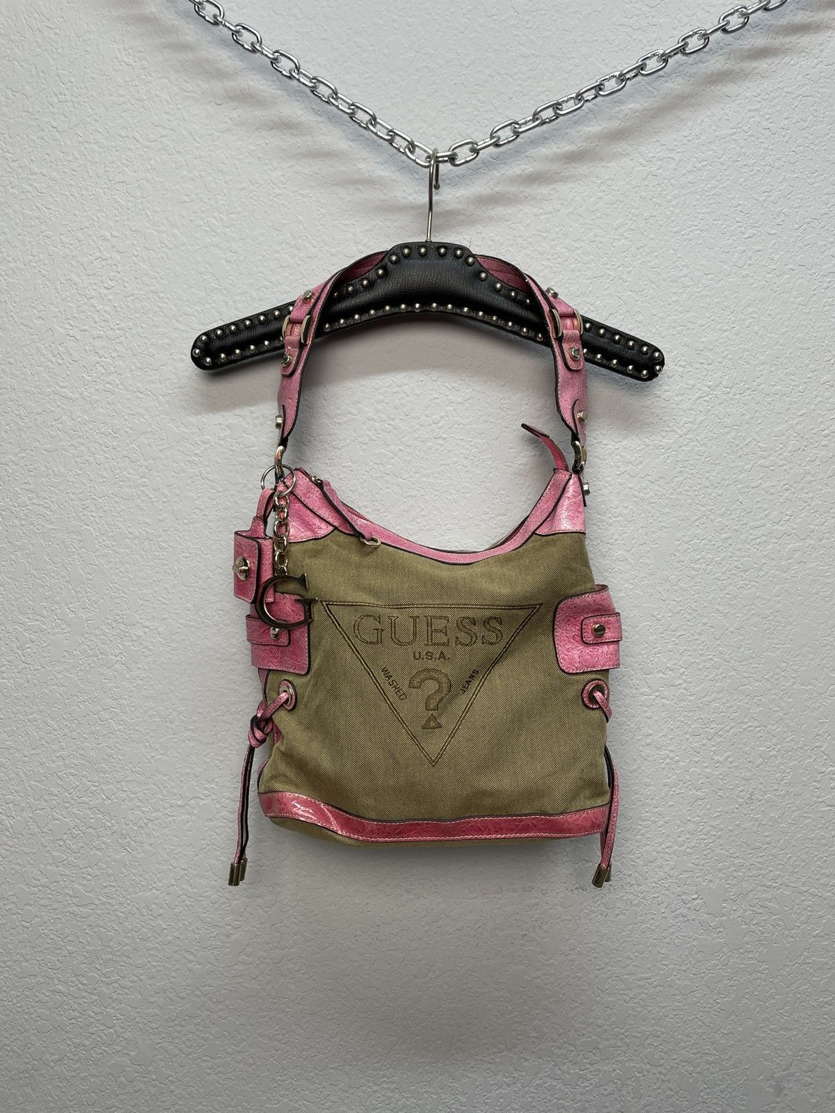 Vintage 00s Guess Baguette Avantgarde Shoulder Bag Hobo