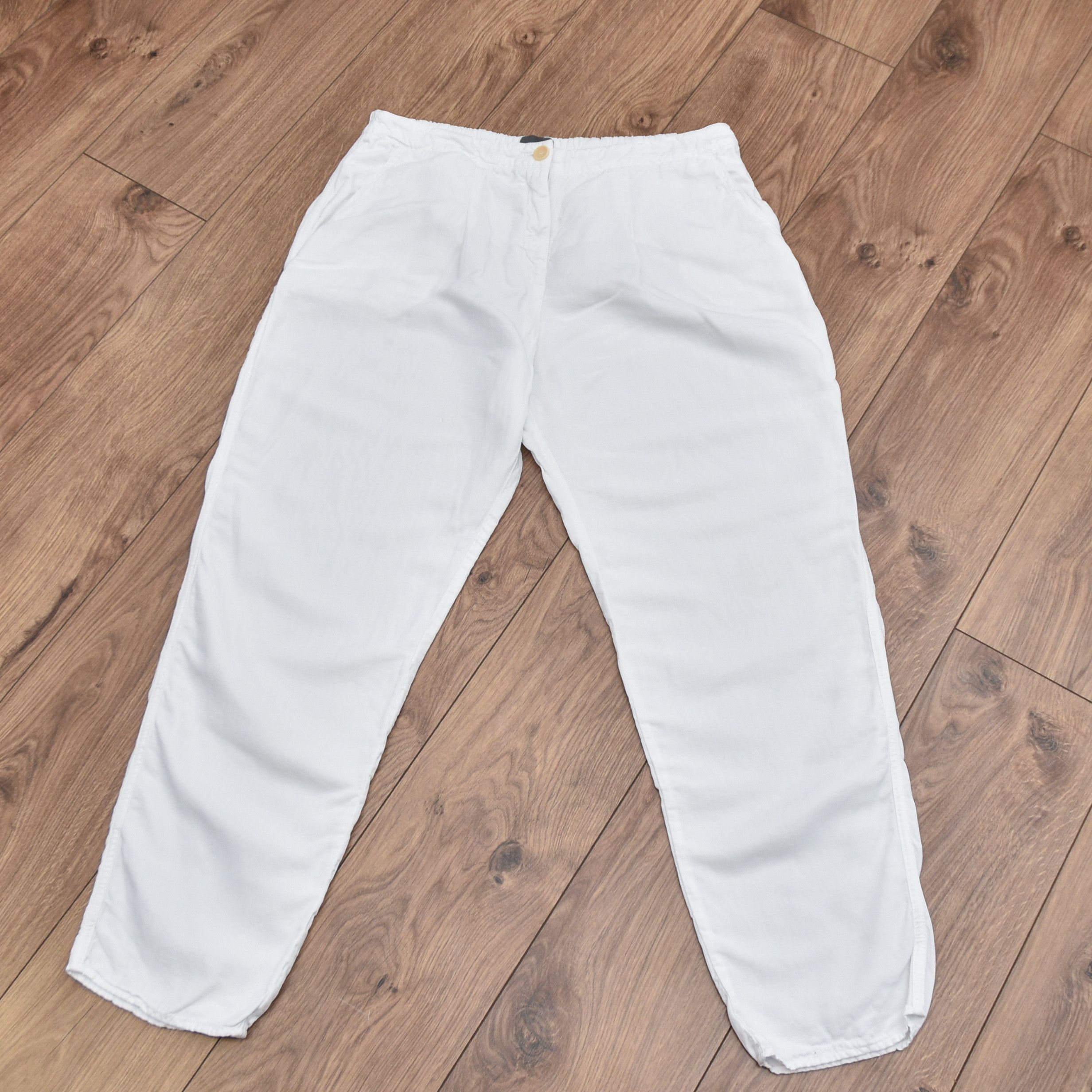 OSKA Oska White Linen Wide Pants Baggy Oversized Cropped sz 5 Size 38" / US 16 / IT 52 - 6 Thumbnail