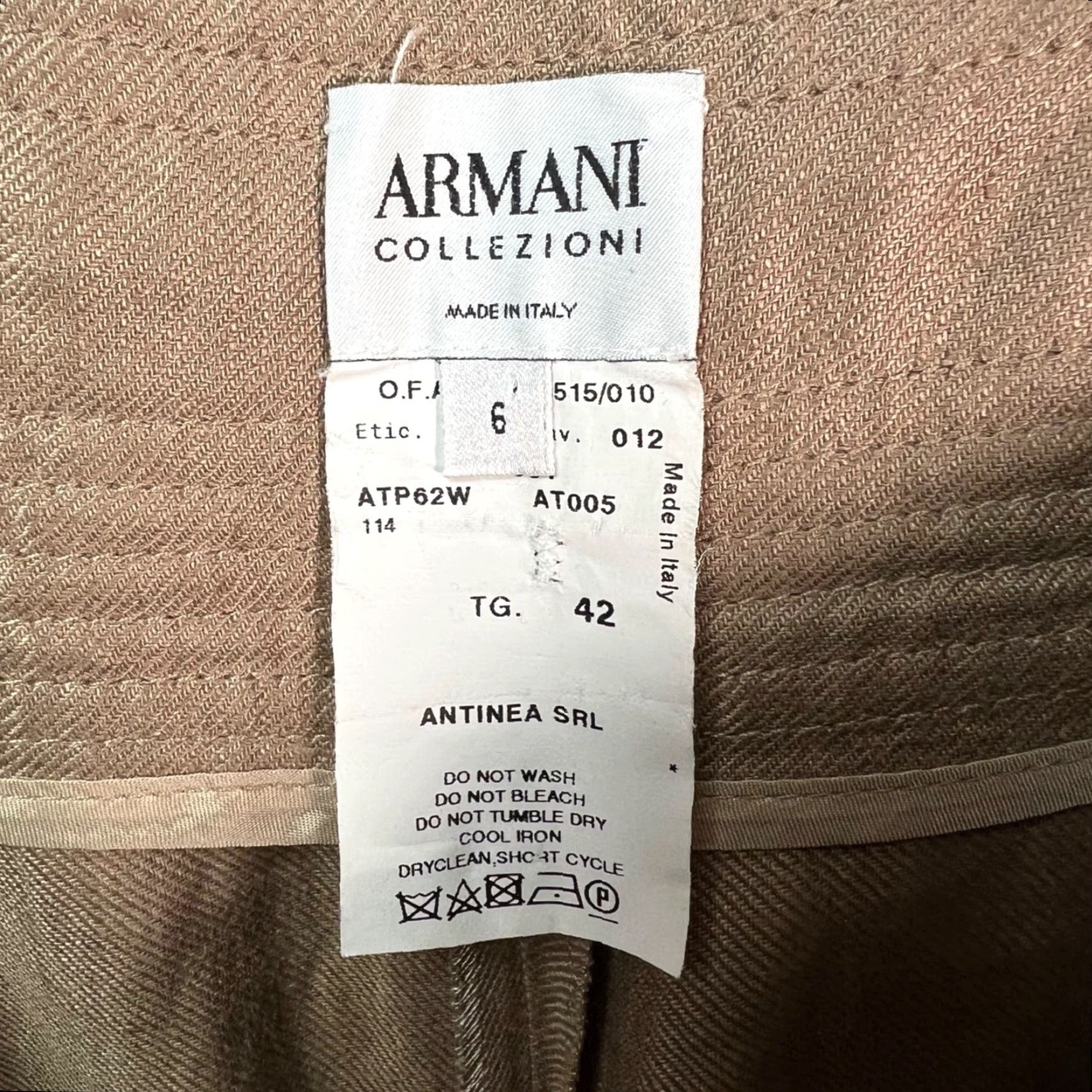Armani Armani Collezioni Womens Pants 42 Beige Linen Wide-Leg Dress Pants Adult Womens 42 Beige Linen Wide-Leg High Rise 28in Inseam Size 28" / US 6 / IT 42 - 3 Thumbnail