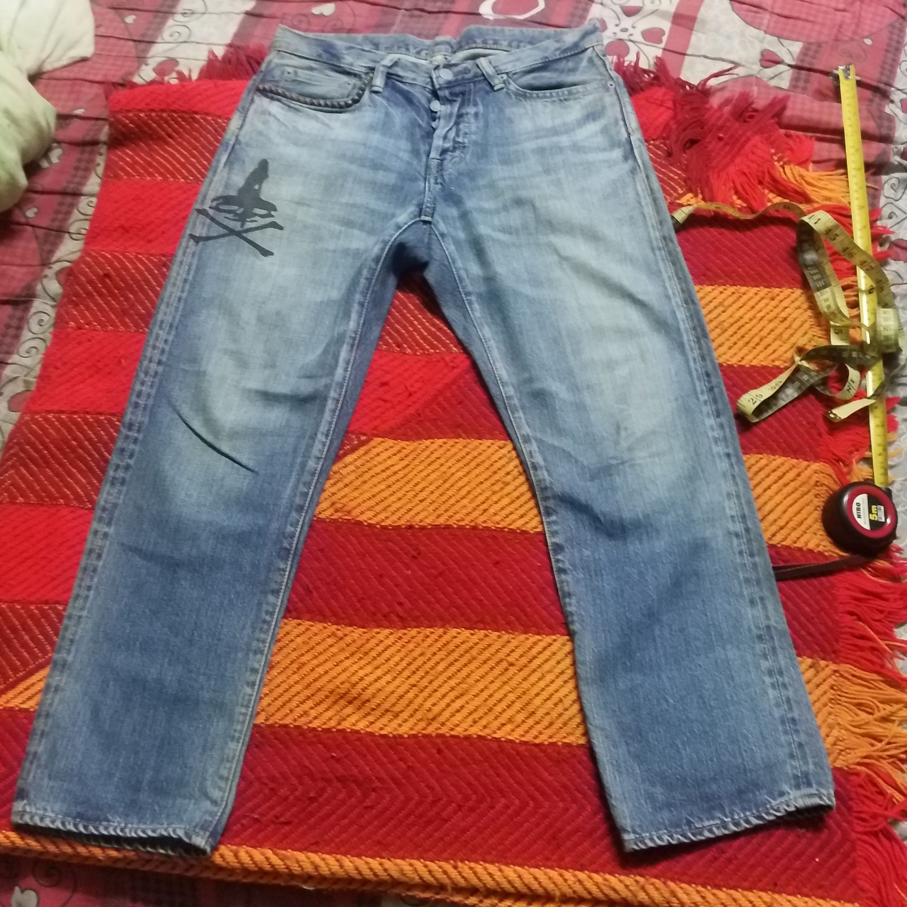Hysteric Glamour × Japanese Brand HYSTERIC GLAMOUR SELVEDGE BONDAGE SEDITIONARY PUNK SKIN HEAD Size US 31 - 1 Thumbnail