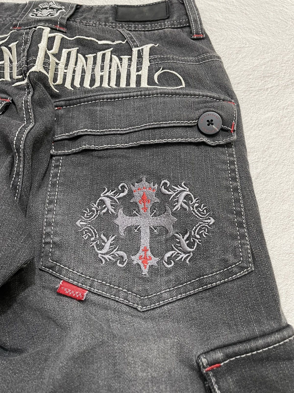 Hysteric Glamour 2000s Green Skull Embroidery Cargo Denim Y2K Size US 26 / EU 42 - 7 Thumbnail