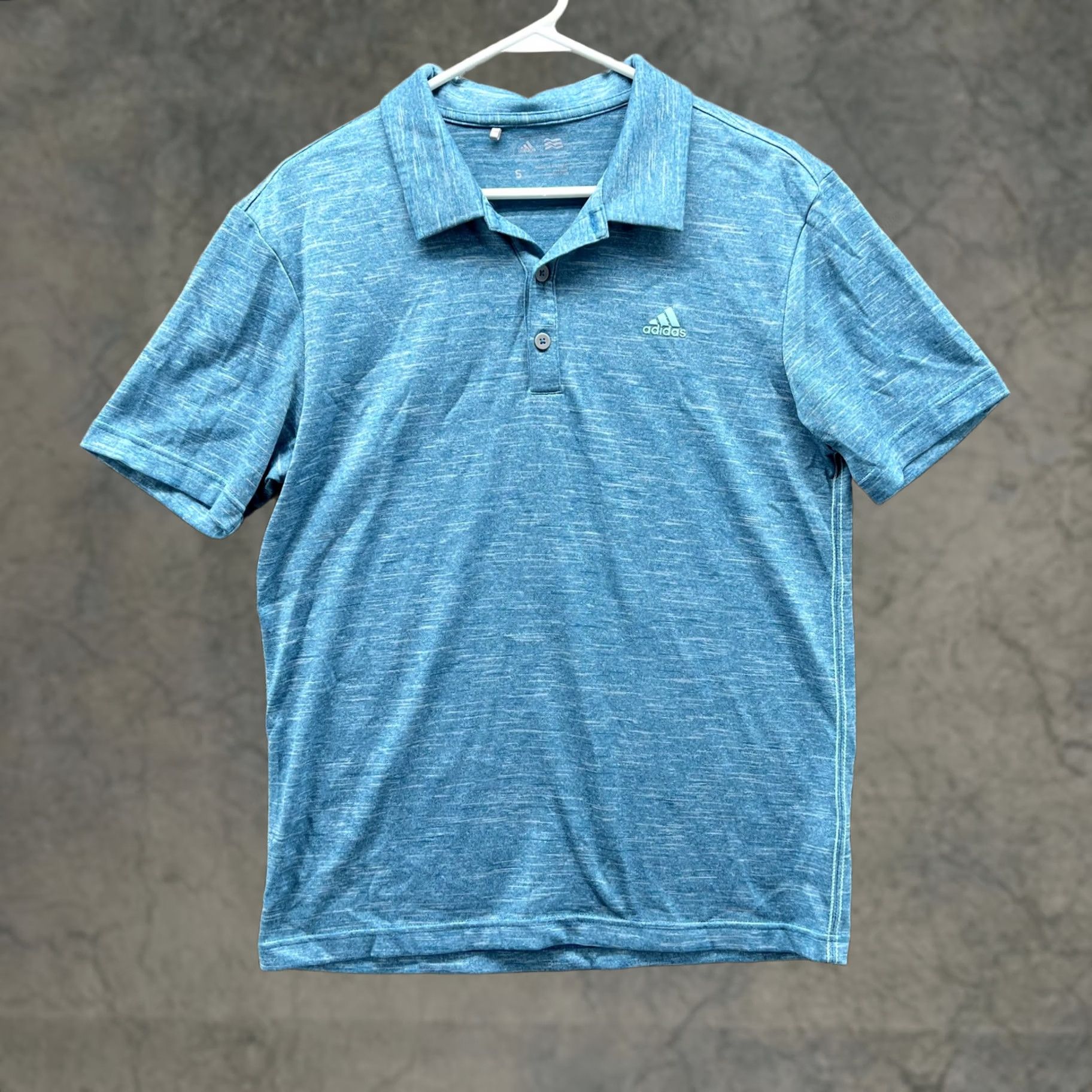 Adidas Adidas Golf Polo Shirt Mens Small Blue Heather Solid Performance Tagless Casual Shirt Size US S / EU 44-46 / 1 - 1 Thumbnail