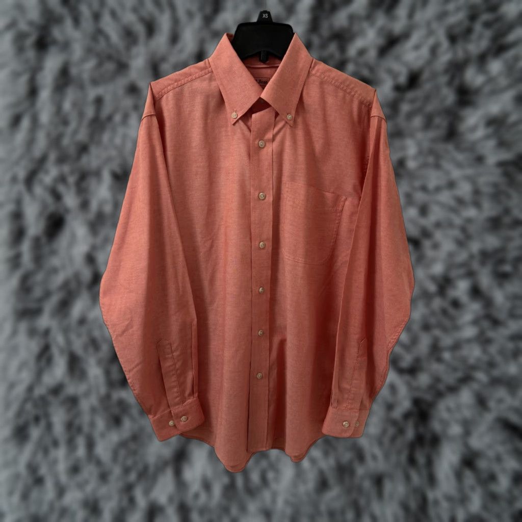 Vintage L.L. Bean Shirt Mens S Red Chambray Button-Down Oxford Traditional Fit Long Sleeve Solid Rose 248929 Size US S / EU 44-46 / 1 - 1 Thumbnail