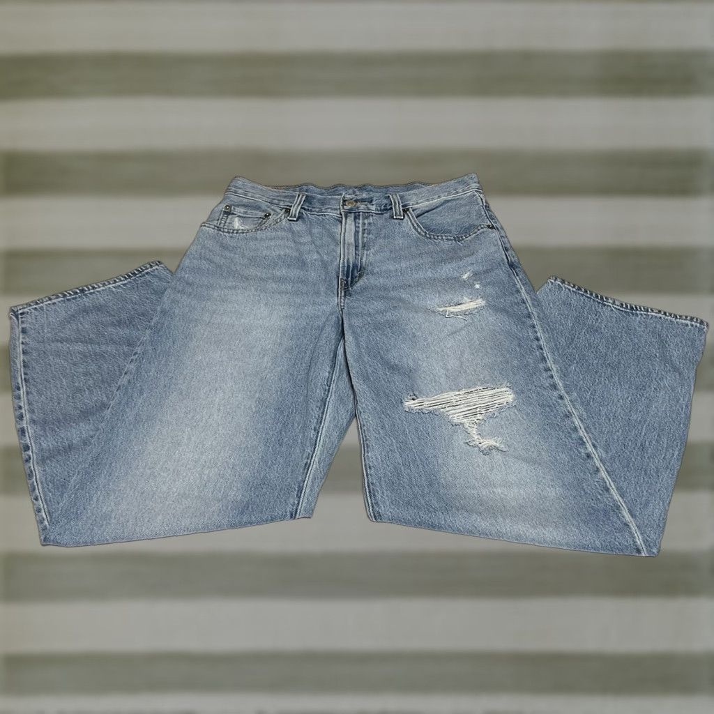 Levi's Levi’s Premium Jeans Baggy Dad Womens Blue Distressed 29x29/29x30 Big E 90s Retro Size 29" - 1 Thumbnail