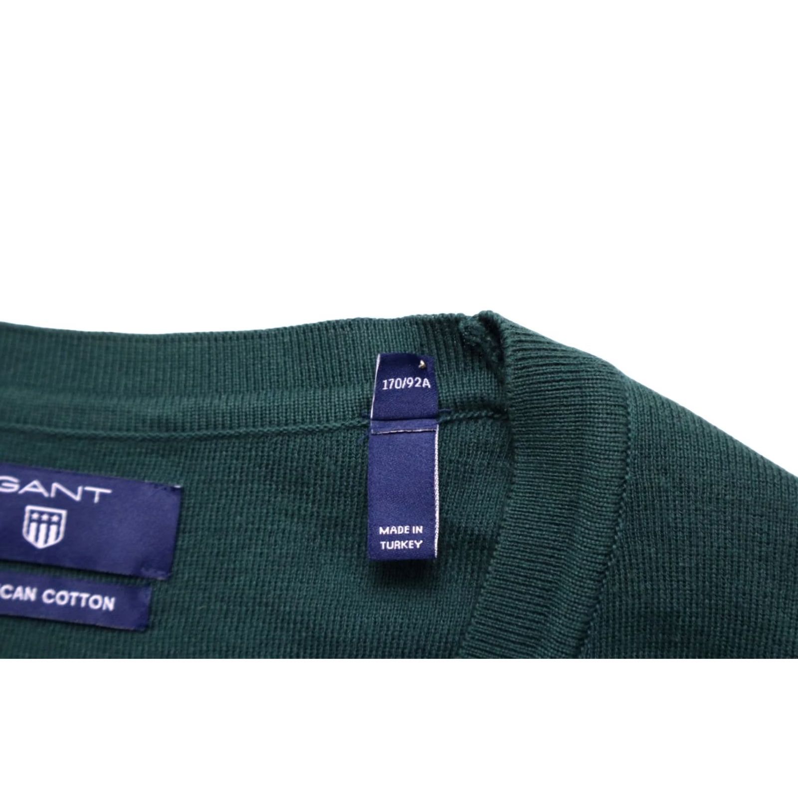 Gant GANT American Cotton Waistcoat Mens MEDIUM Knitted V Neck Stretchy Button Green Waistcoat Size US M / EU 48-50 / 2 - 7 Thumbnail