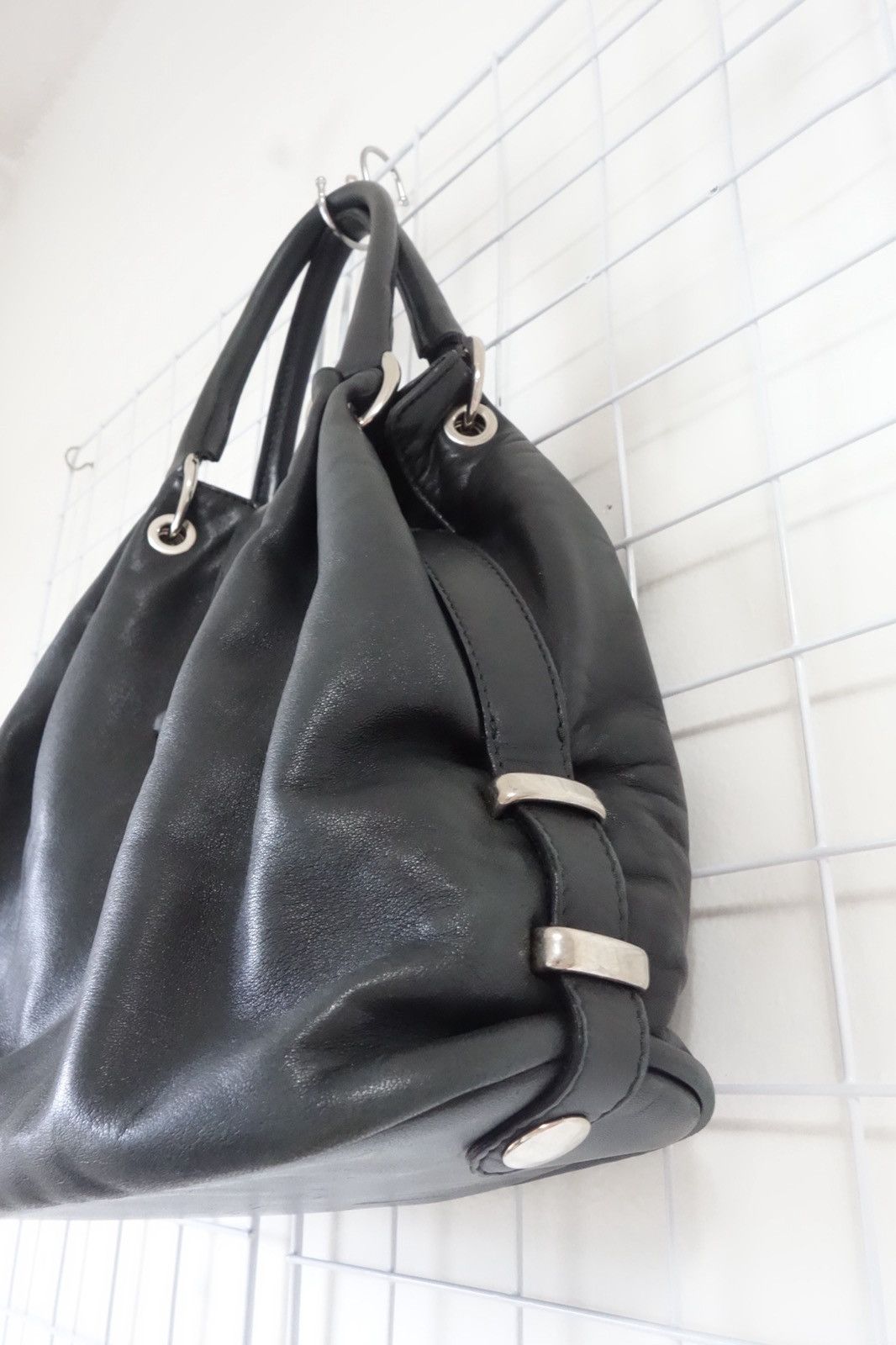 Other Vintage Dark Charcoal/Black Scuola del Cuoio Handbag Size ONE SIZE - 4 Thumbnail
