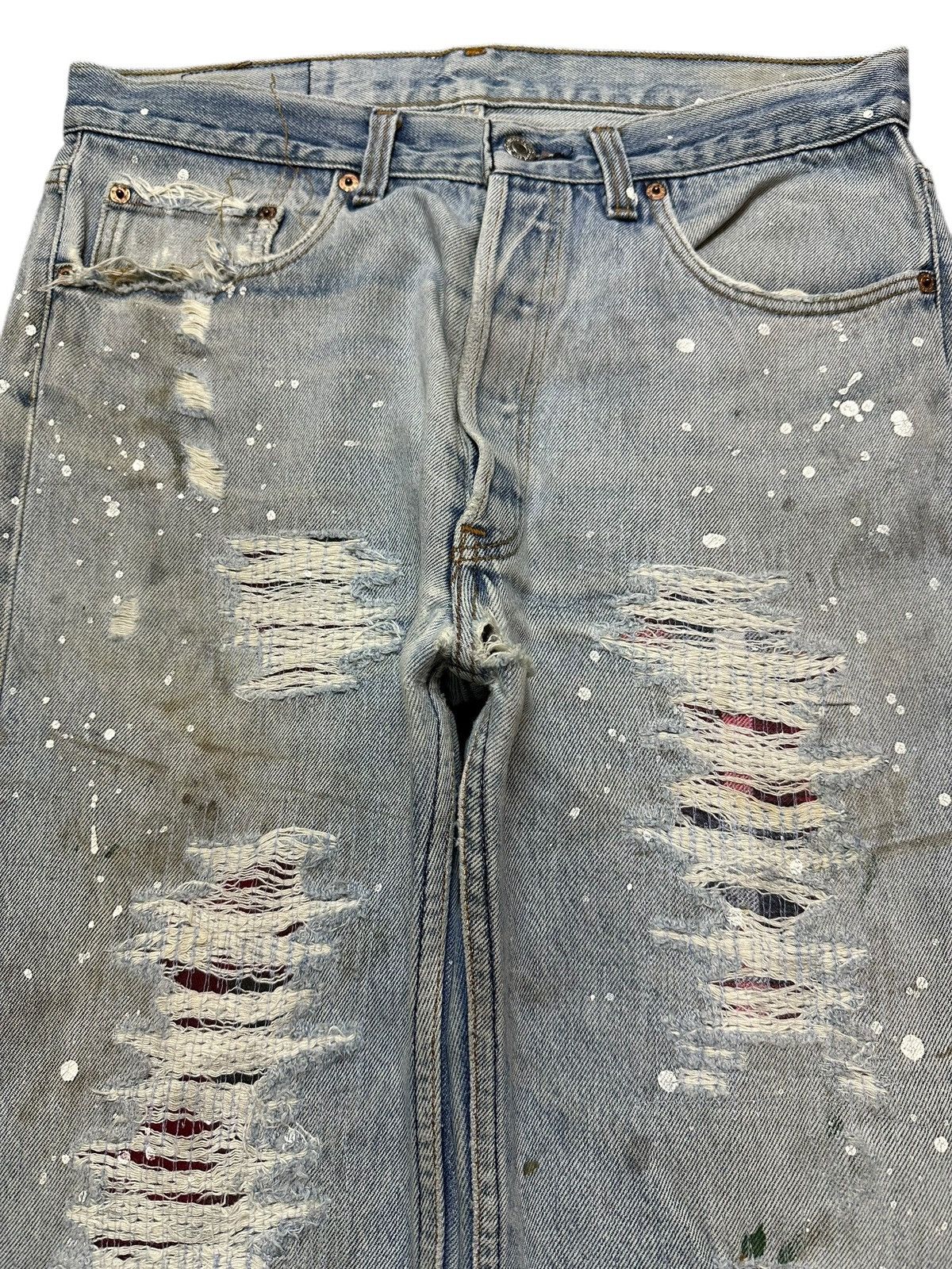 Levi's Vintage 80s Levis 501 Paint Splatter Distressed Jeans Size US 32 / EU 48 - 3 Thumbnail
