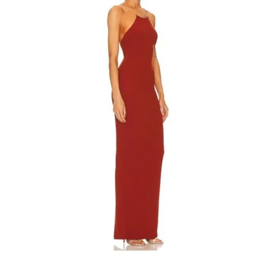image of Nookie Lexi Chain Gown Women's Rust Dress Small in Brown