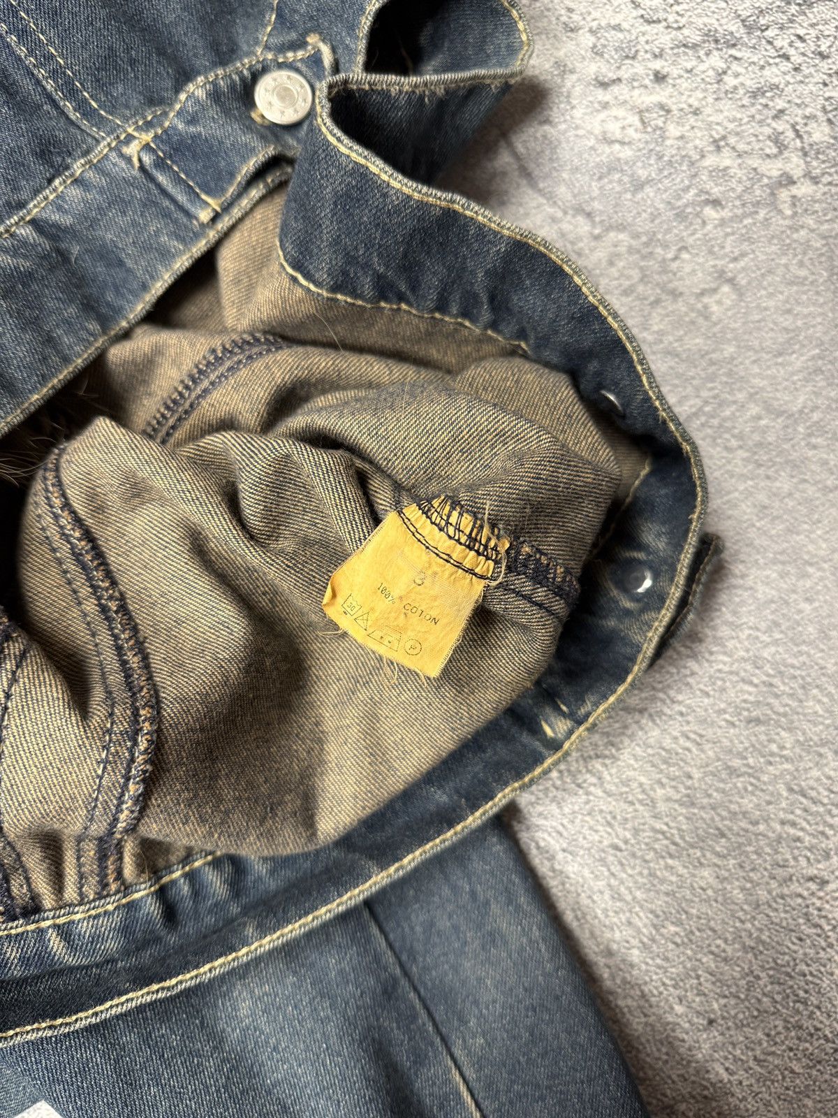 If Six Was Nine Y2K Paris Denim Jacket with Fluffy Fur Size M / US 6-8 / IT 42-44 - 11 Thumbnail