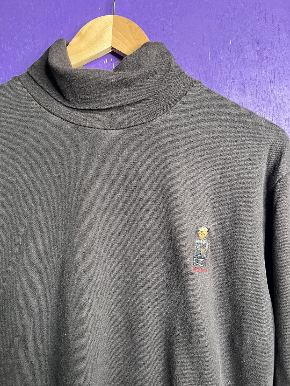 Polo Ralph Lauren × Vintage Vintage 90s Polo Bear turtleneck long-sleeve t-shirt Size US M / EU 48-50 / 2 - 3 Thumbnail