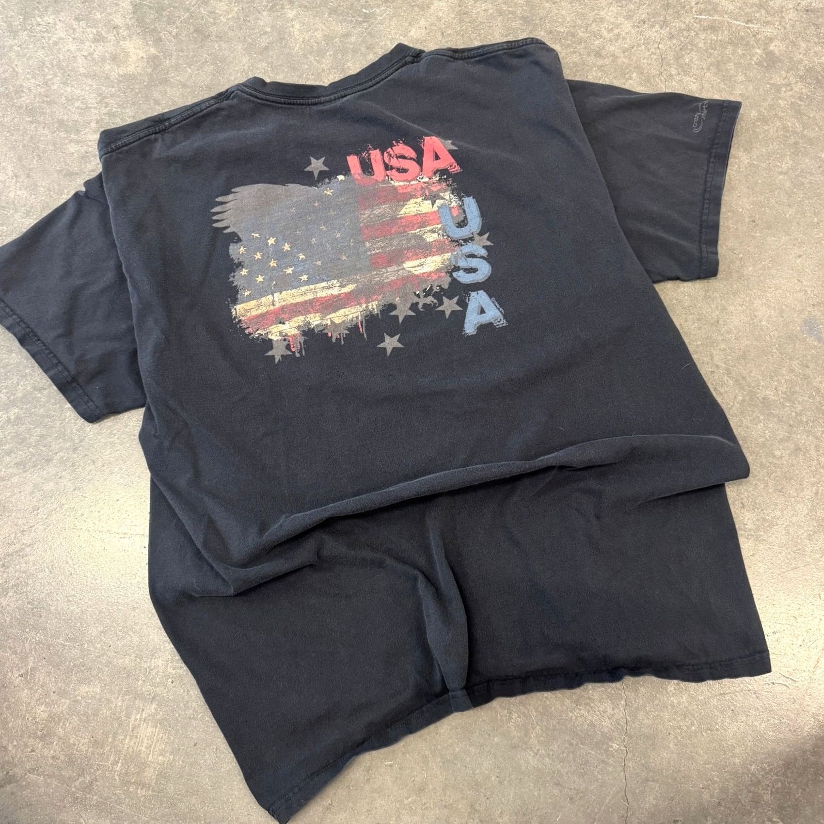 Vintage VINTAGE USA America Black Graphic Crazy Shirt Faded Short Sleeve Tee XL Mens Size US XL / EU 56 / 4 - 2 Thumbnail