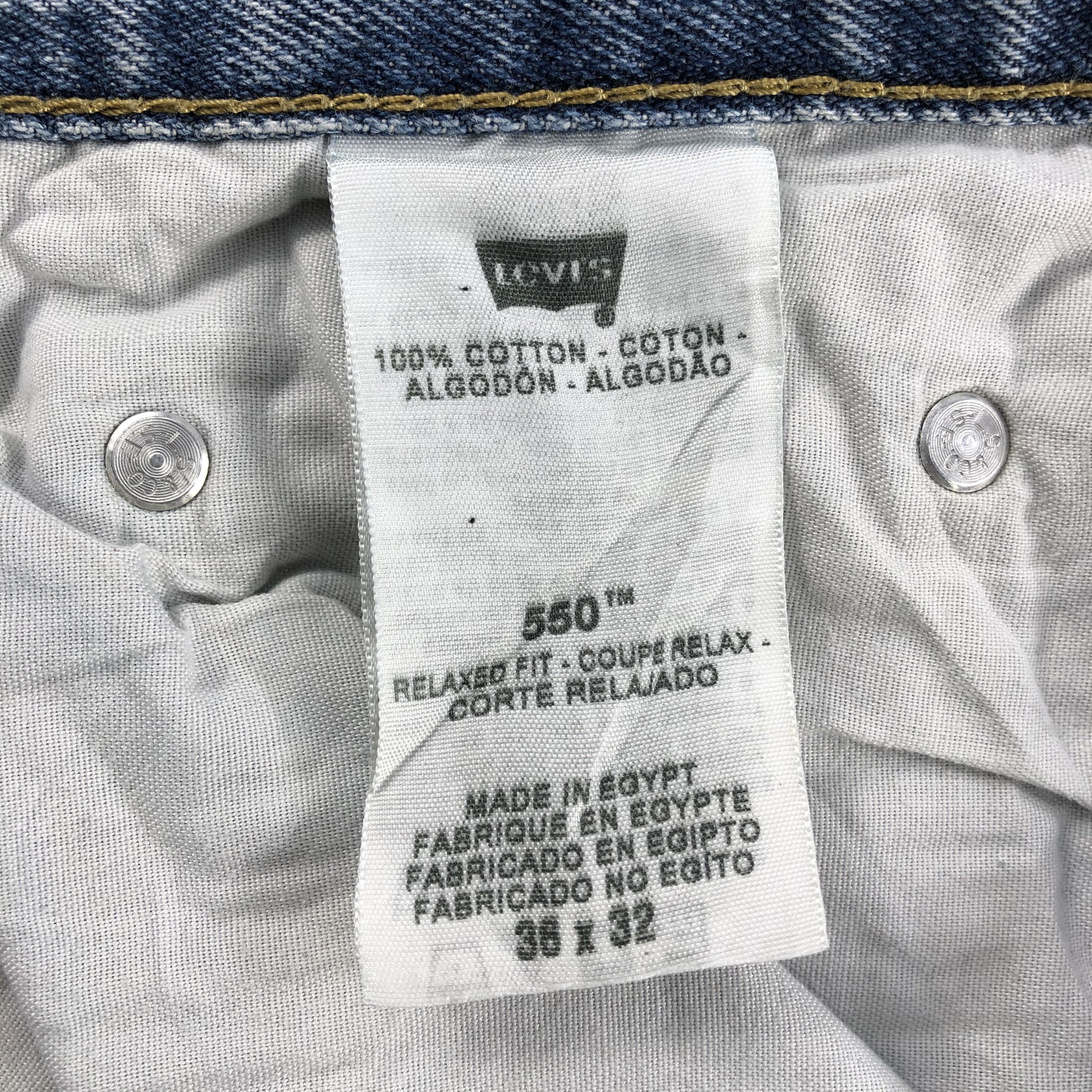 Levi's Vintage Levis 550 Jeans Relaxed Fit Stone Wash Denim KJ553 Size US 35 - 9 Thumbnail