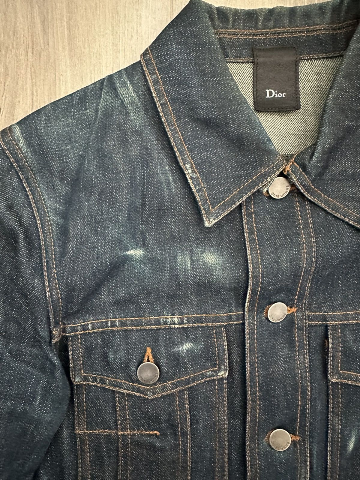 Dior (RARE!) Dior Homme SS07 Raw Denim Jacket Sample Size US S / EU 44-46 / 1 - 10 Thumbnail