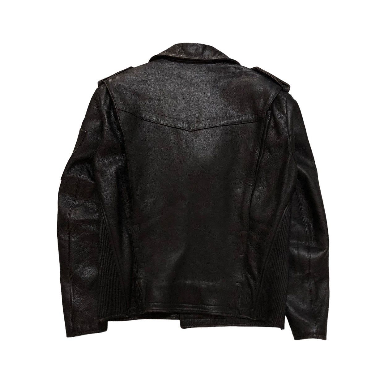 Japanese Brand 🔥VINTAGE LEATHER JACKET BIKER DOUBLE COLLAR ISSEY MIYAKE Size US M / EU 48-50 / 2 - 2 Thumbnail
