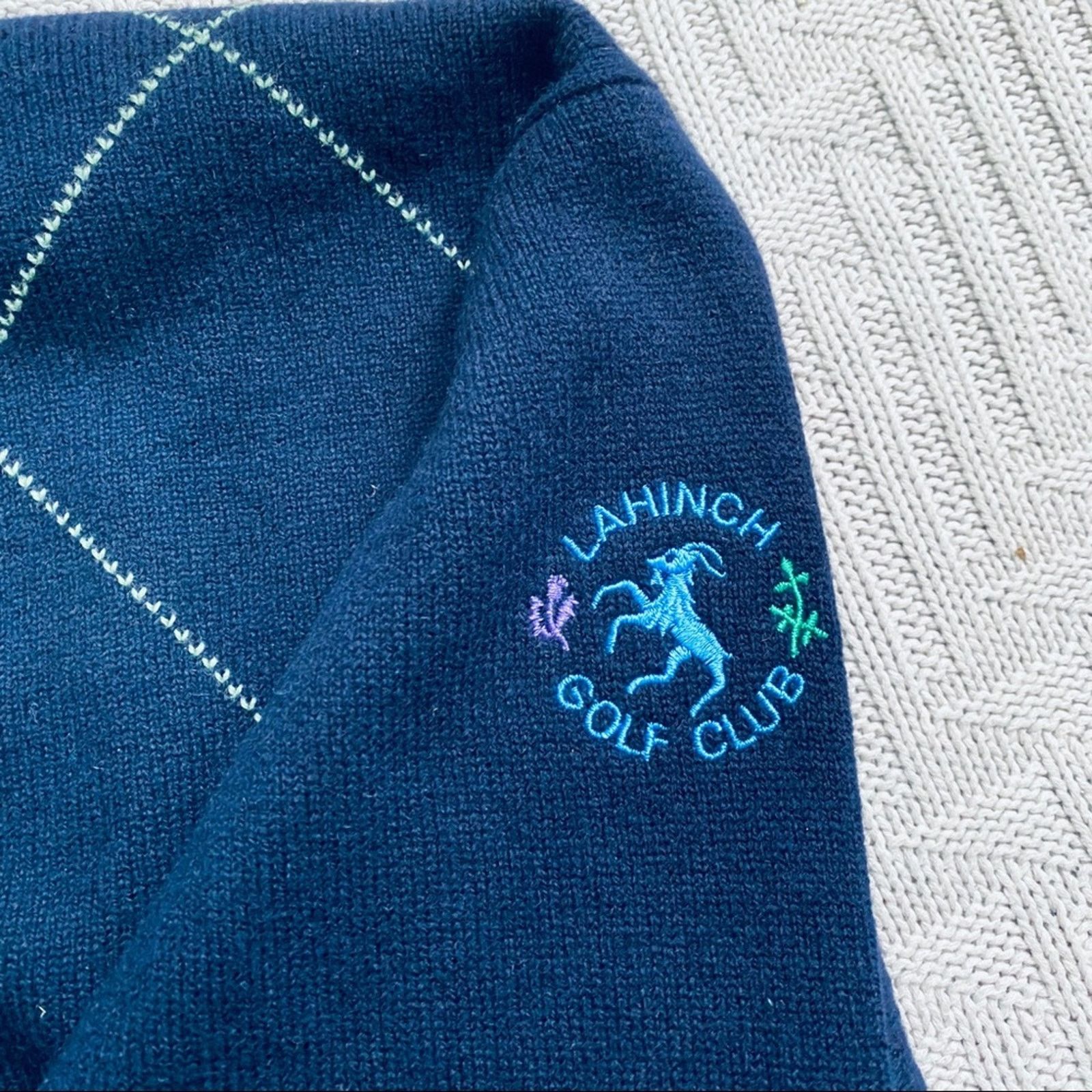 Lyle & Scott Vintage Lyle & Scott blue Scottish wool sweater Size US L / EU 52-54 / 3 - 4 Thumbnail