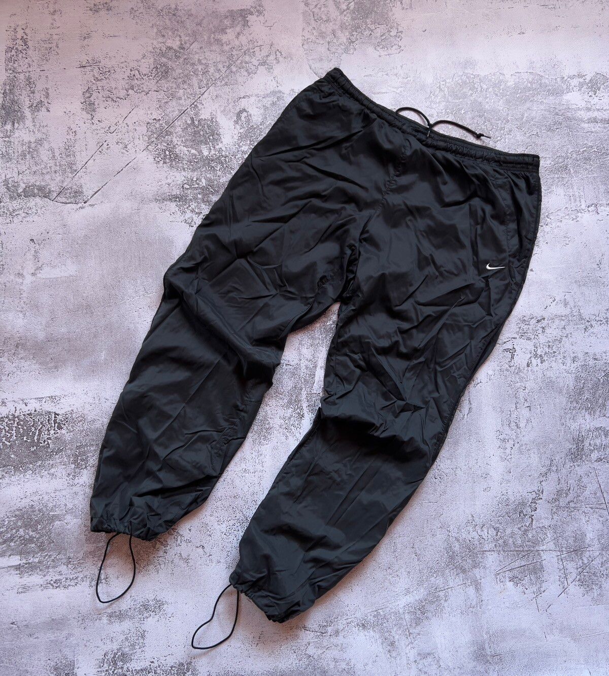 Pre-owned Nike X Outdoor Life Vintage Nike Nylon Track Pants In Black