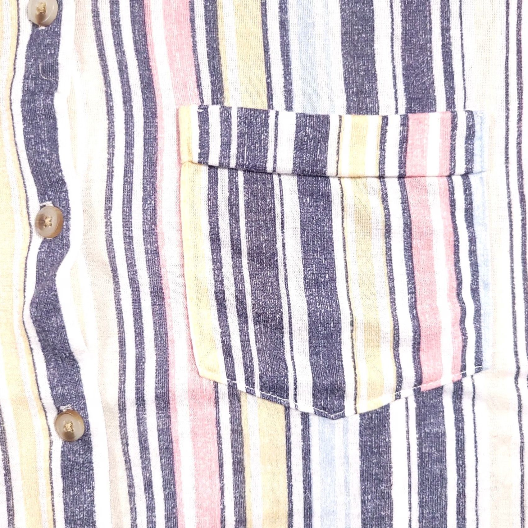 Vintage Eden & Olivia Button Front Shirt Women's 1X Pockets Roll Tab Sleeve Striped Shirt Size XL / US 12-14 / IT 48-50 - 4 Thumbnail