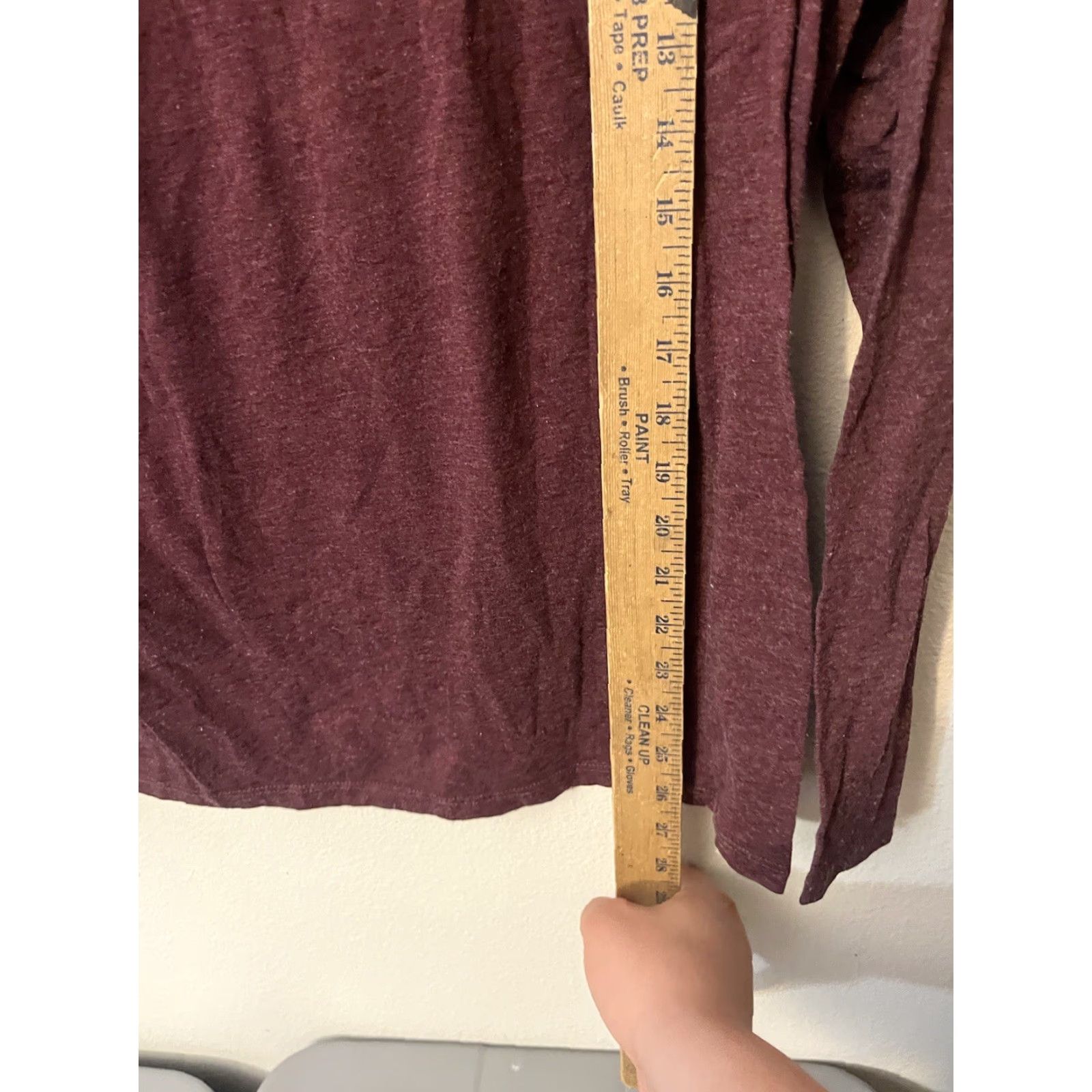 Vintage G.H. Bass & Co. Shirt Womens Red Burgundy Heather Long Sleeve Round Neck XL Casual Knit Cotton Blend Regular Modern Classic Size XL / US 12-14 / IT 48-50 - 4 Thumbnail