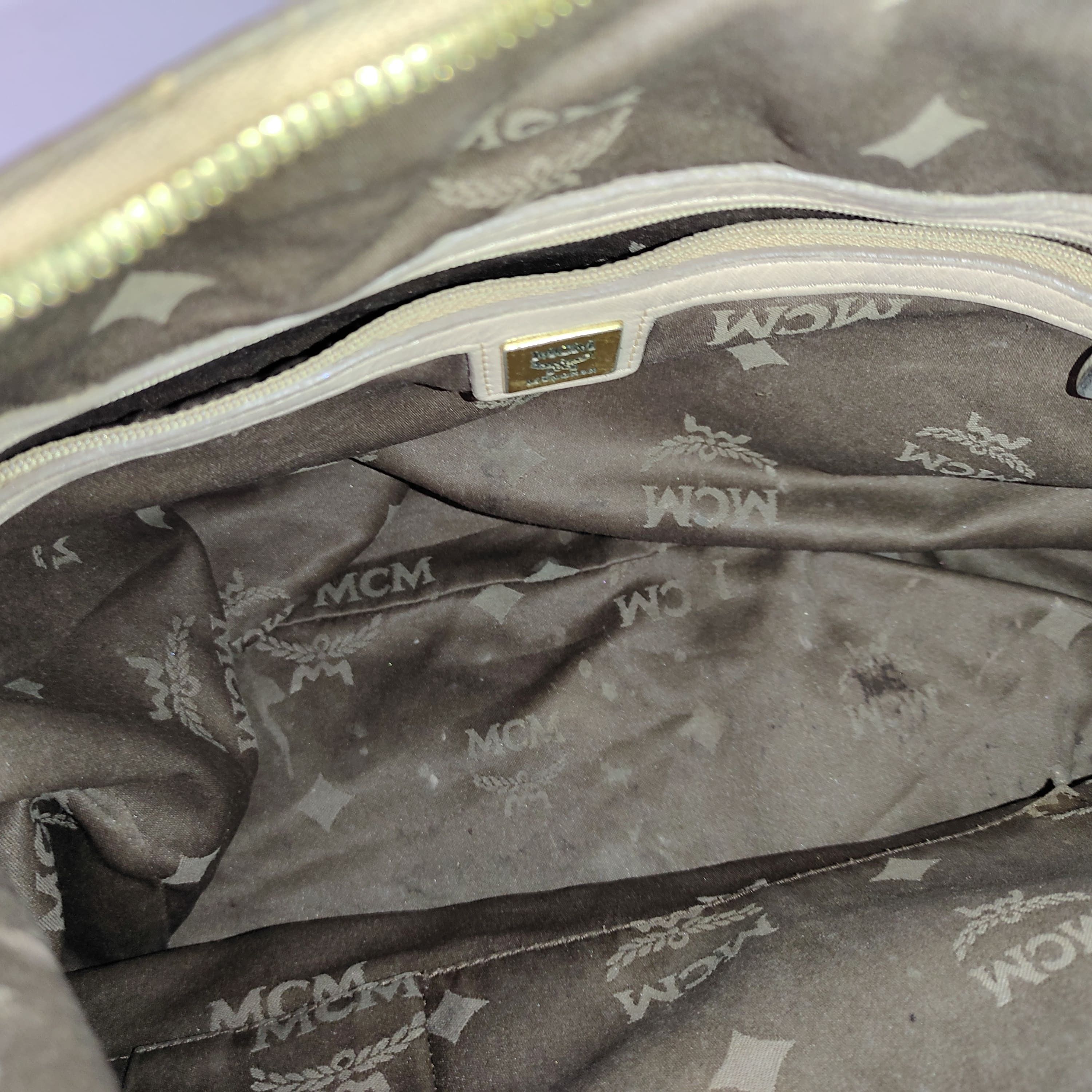 MCM Mcm White Visetos Hobo Shoulder Bag Large Size ONE SIZE - 13 Thumbnail