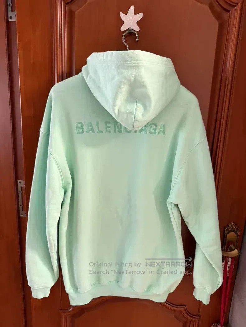 Balenciaga Balenciaga Mint green front and back embroidered logo hood Size US XS / EU 42 / 0 - 2 Thumbnail