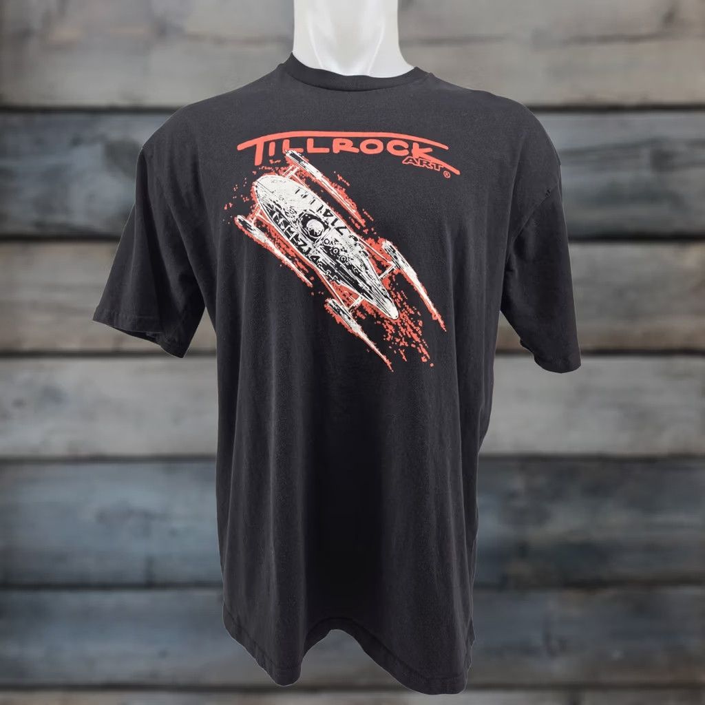 Vintage HOLE Ed Tillrock Art T Shirt XL USA Mens Short Sleeve Black USA Theme 90s? No, keep concise. Size US XL / EU 56 / 4 - 1 Thumbnail