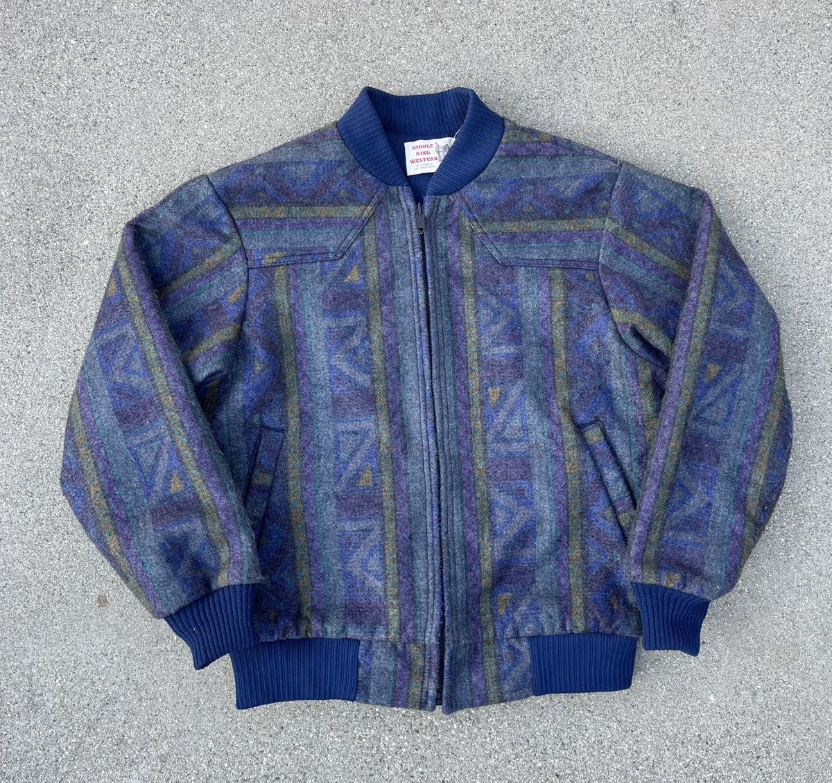Other Vintage Saddle King Western Navajo Aztec Bomber Jacket Size US M / EU 48-50 / 2 - 1 Thumbnail