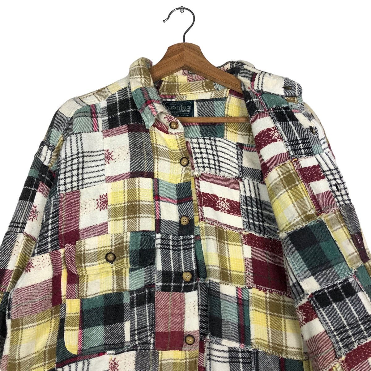 Flannel 🔥Vtg Flannel Jacket Patchwork Design Kearney House Japan Size US L / EU 52-54 / 3 - 12 Thumbnail